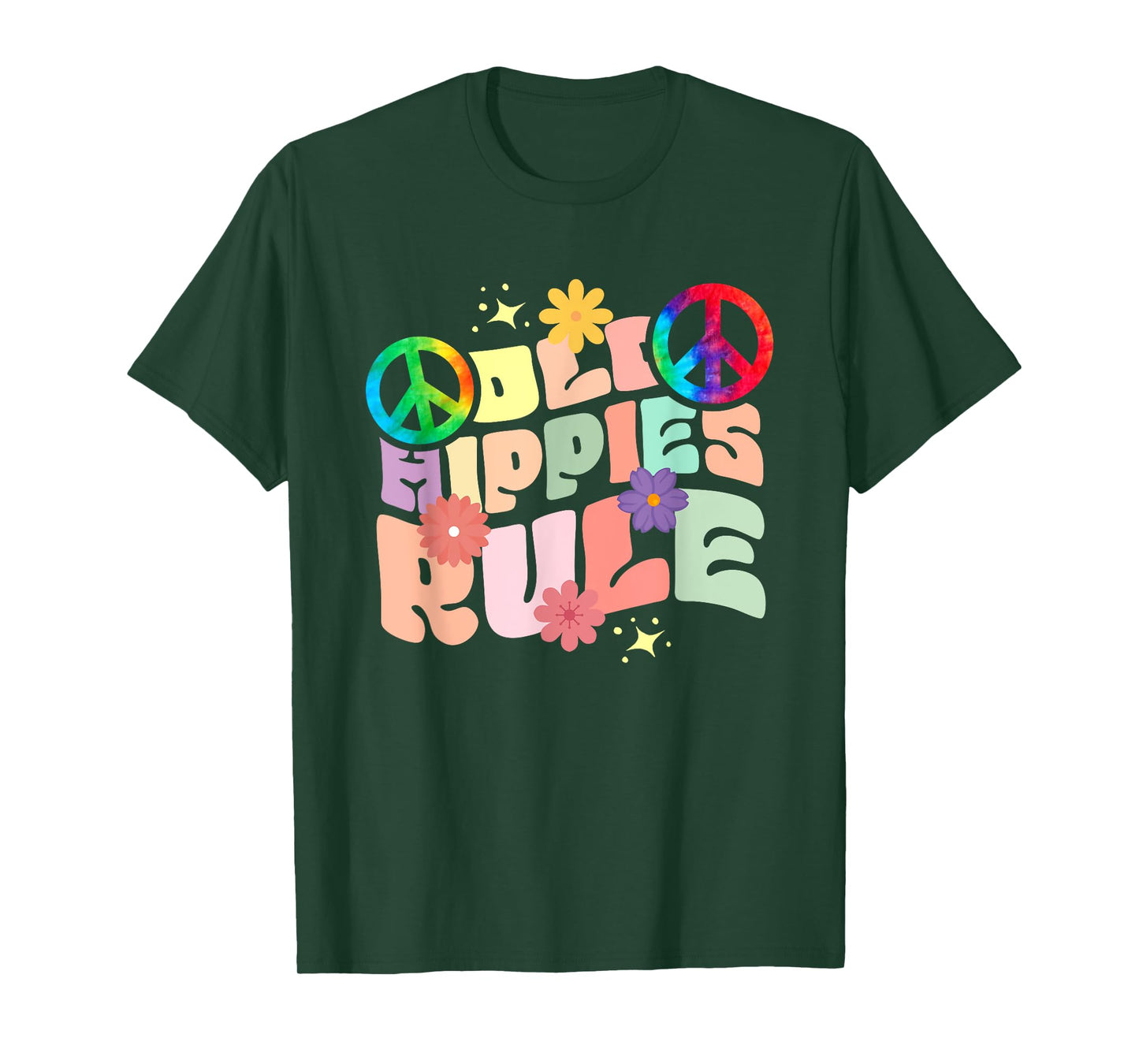 Funny Old Hippies Rule | Peace Sign | Hippy T-Shirt