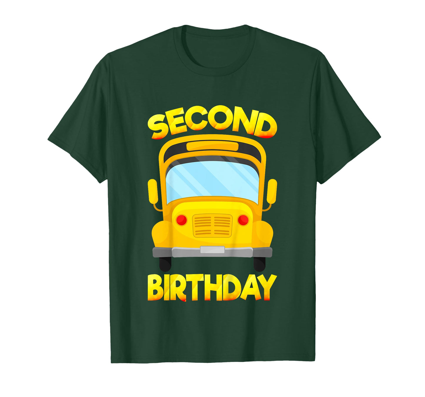 Kids 2 Years Old Kids 2nd Birthday Second School Bus Birthday T-Shirt