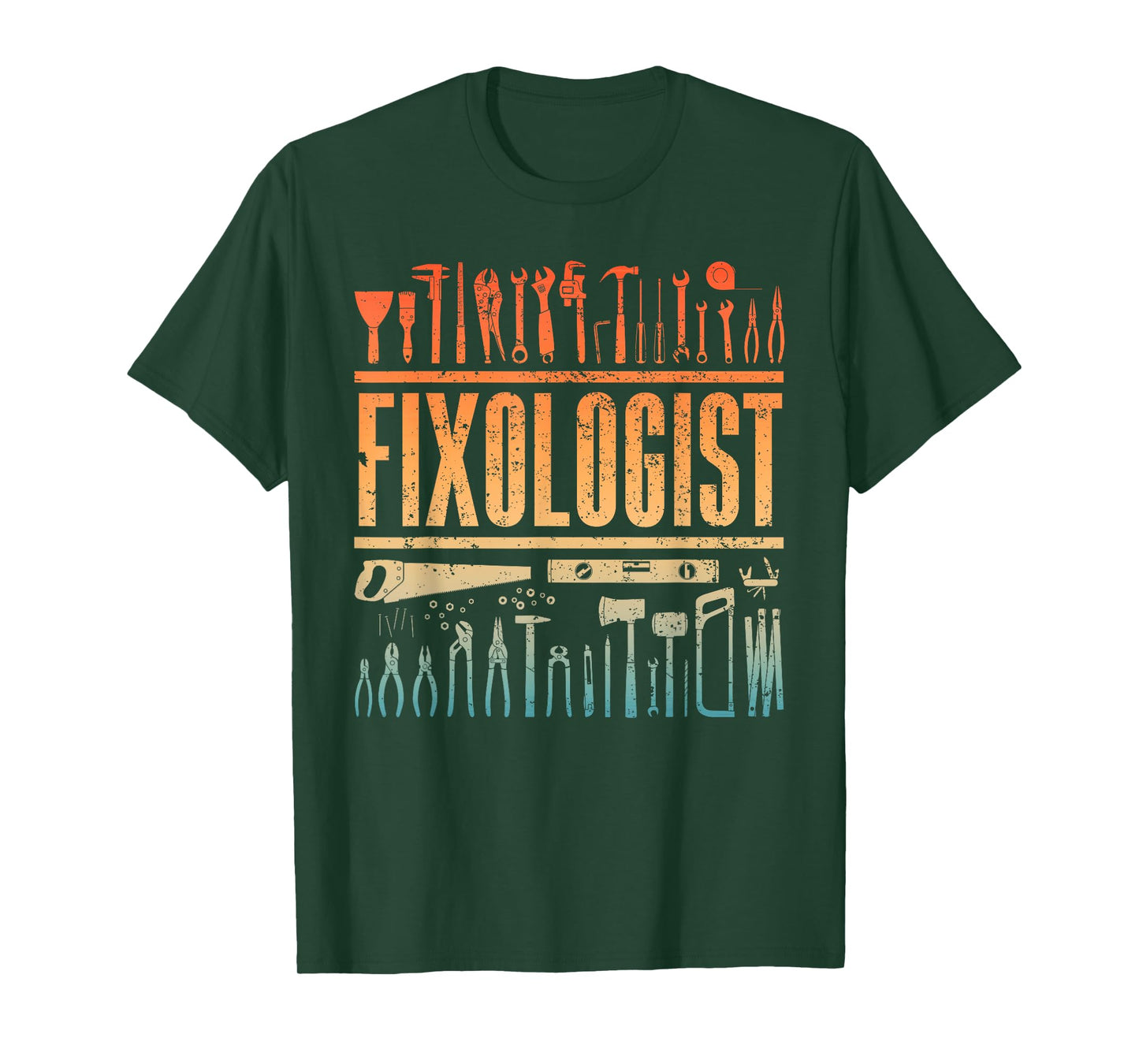Funny Handyman Art For Men Dad Fixologist Tool DIY Handyman T-Shirt, Small, Black