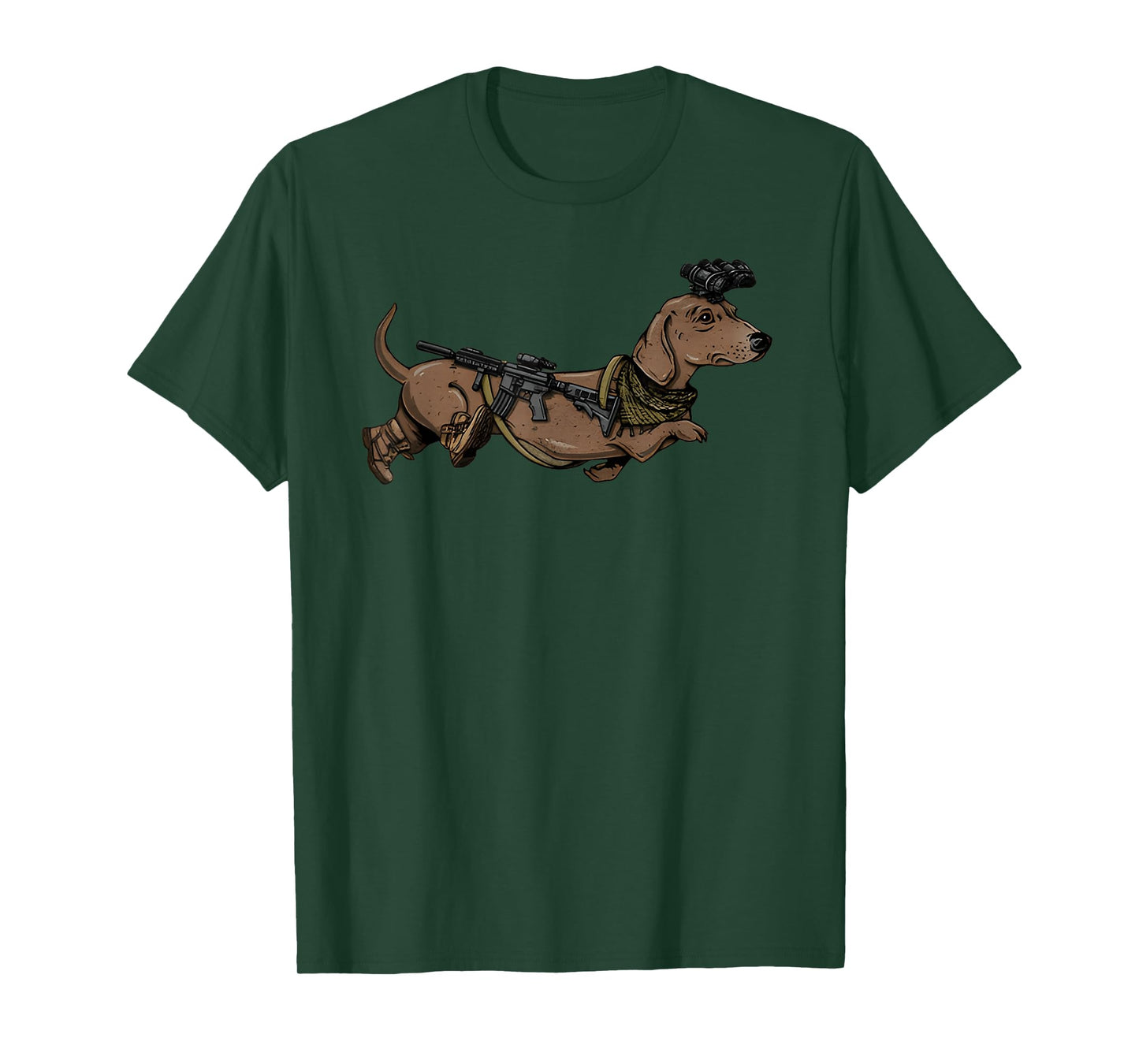 Funny Dog Dachshund With NVG Meme Tactical Wiener T-Shirt for Men Women