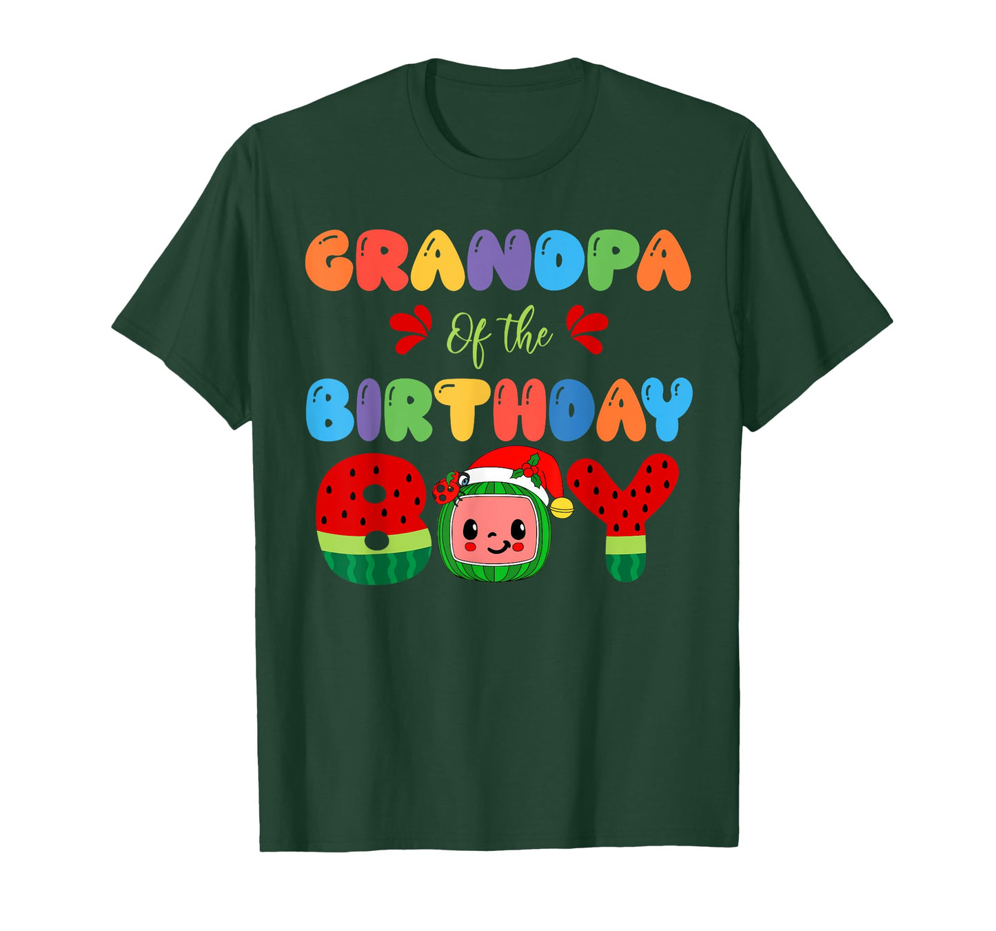 Grandpa of The Birthday Boy Melon Family Matching Funny T-Shirt