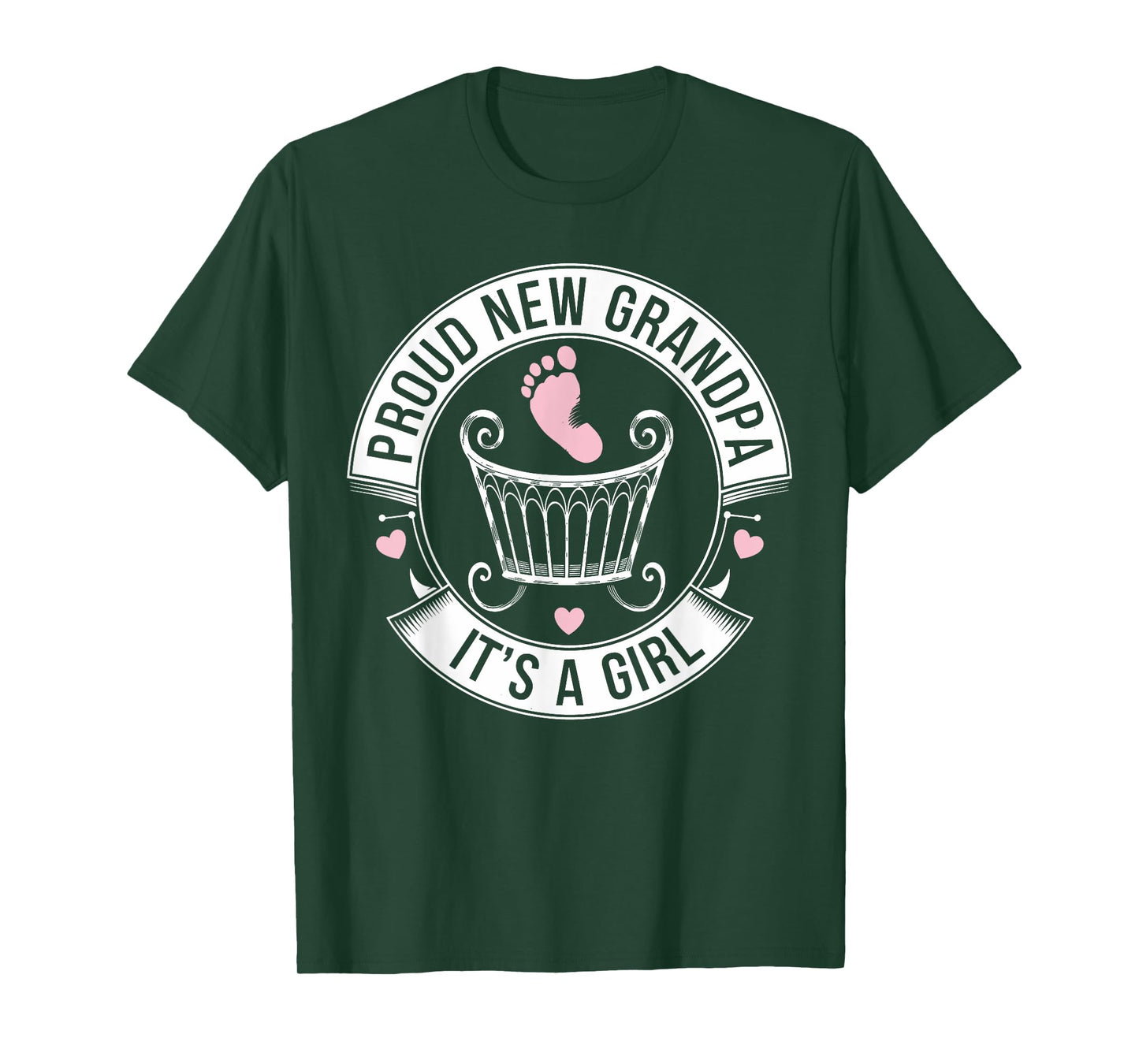 Proud New Grandpa Girl Arrival Design T-Shirt