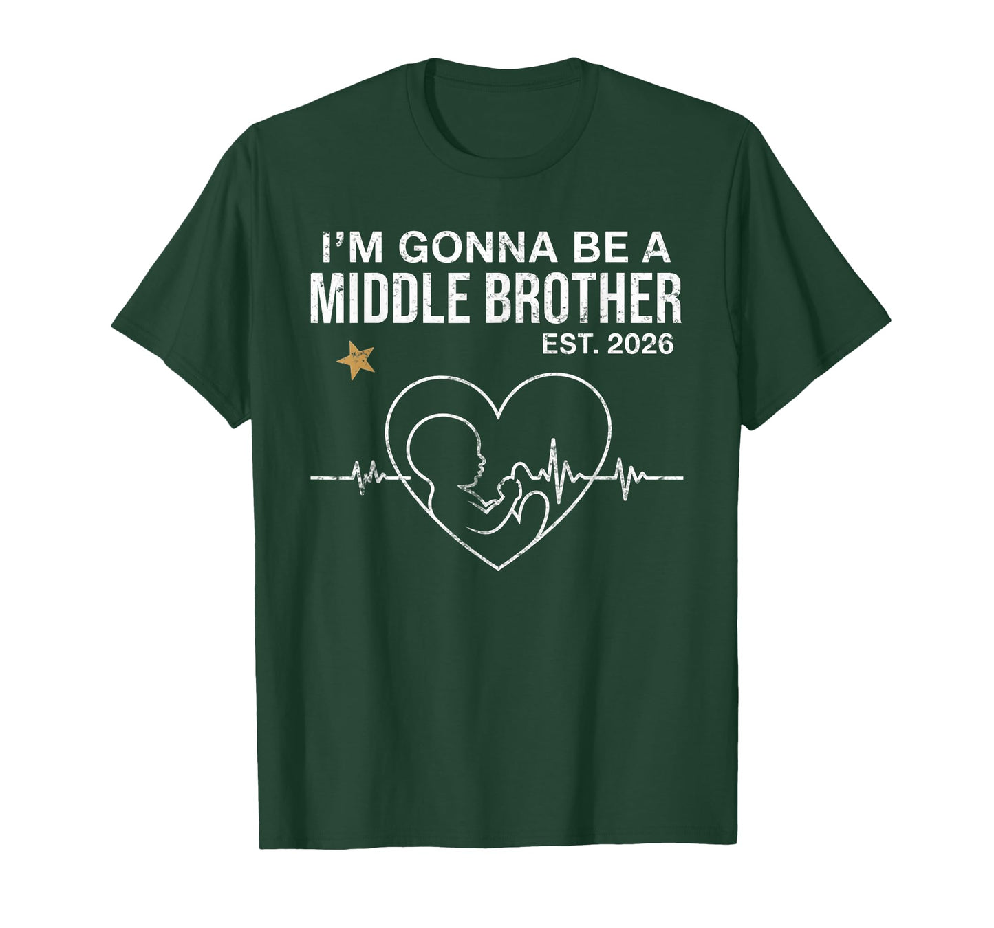 I'm Gonna Be A Middle Brother Est 2026 Fathers Day Vintage T-Shirt