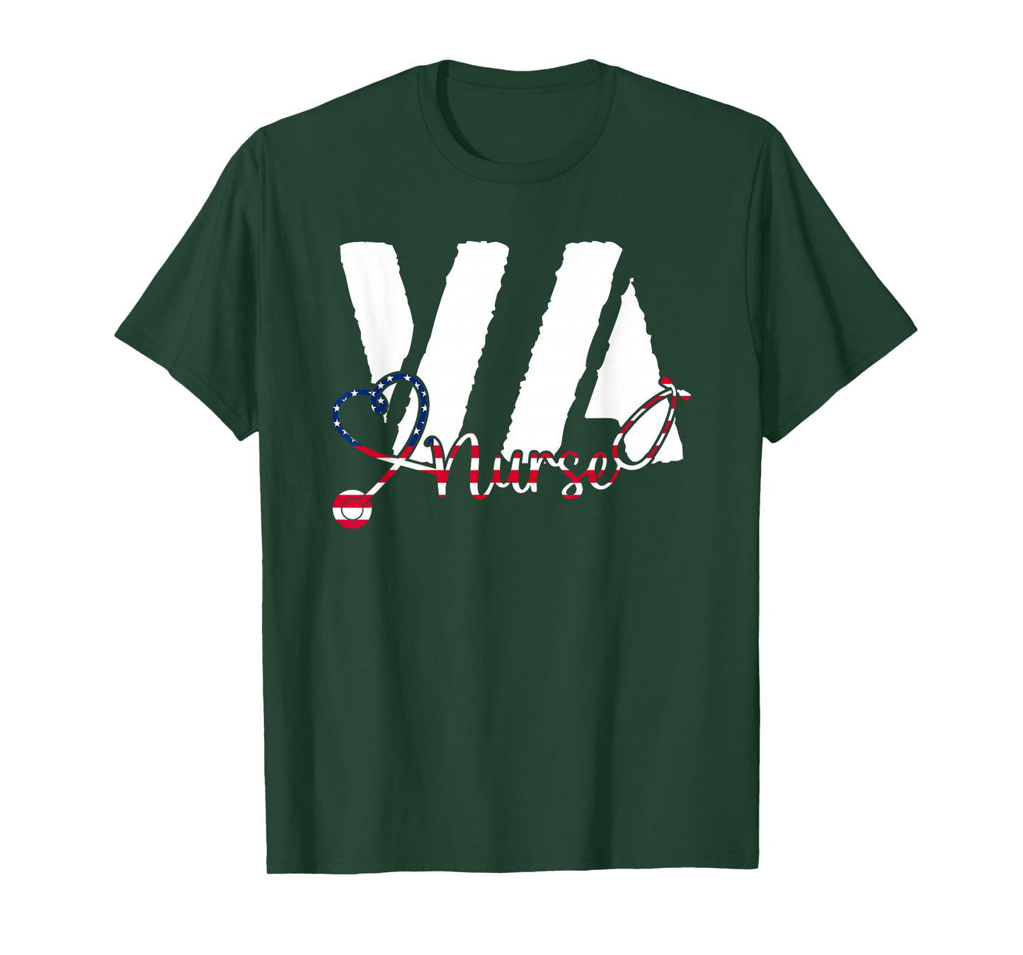 VA Nurse RN American Flag Patriotic 4th of July Veterans Day T-Shirt
