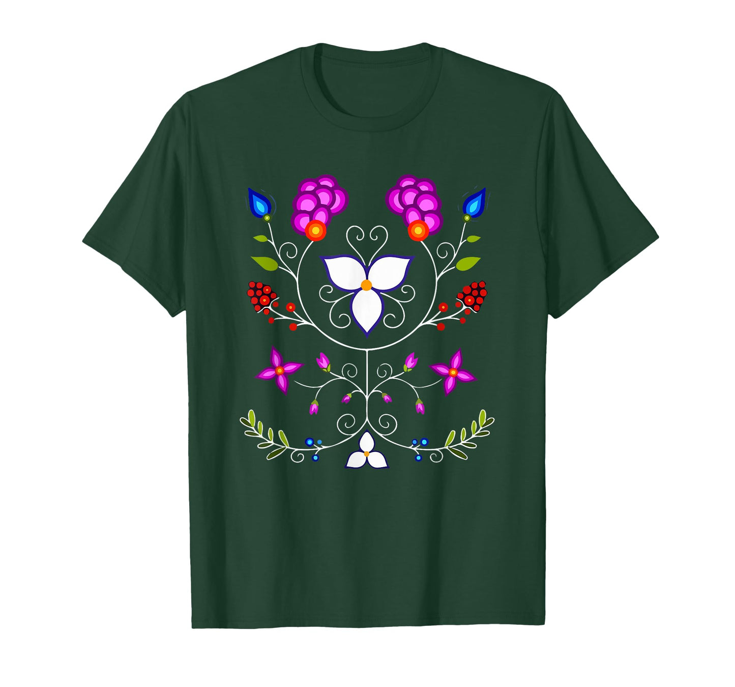 Ojibwe Floral Native American Flowers Indigenous Botanical T-Shirt