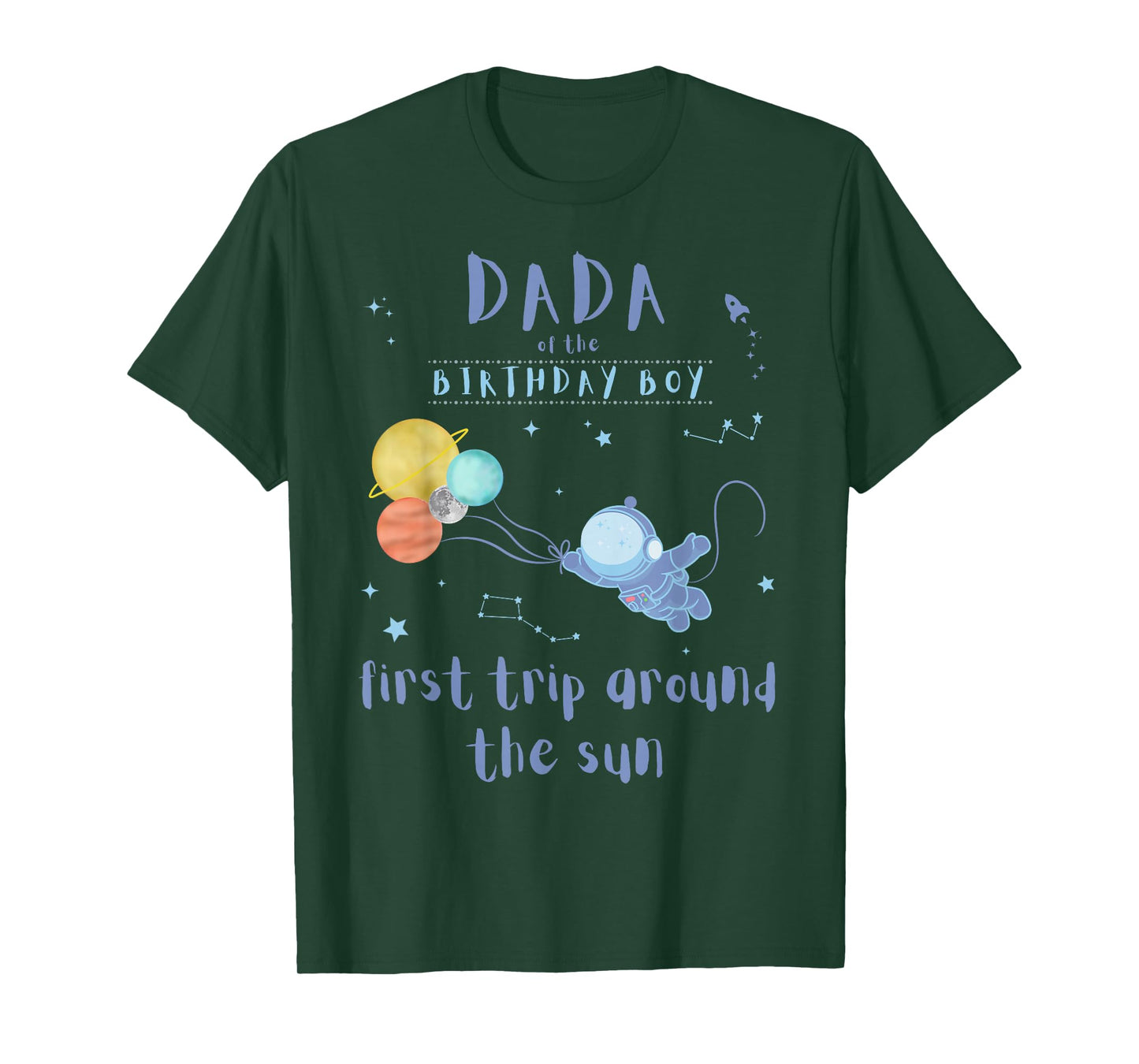 Dada Dad 1st Birthday First Trip Around The Sun Space Bday T-Shirt
