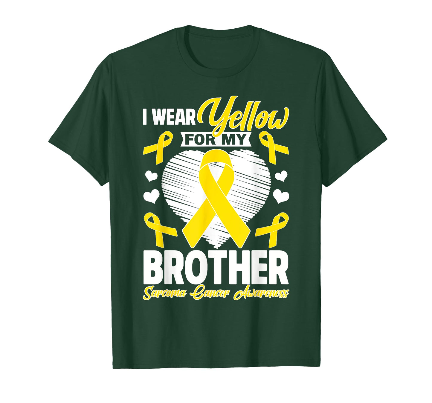 I Wear Yellow For My Brother Sarcoma Cancer Awareness Mom T-Shirt