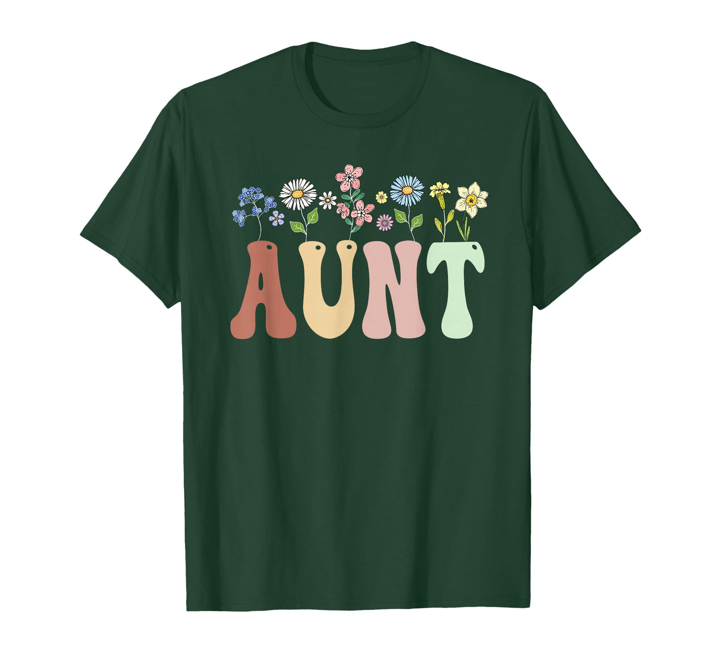 Aunt Gifts Women Wildflower Floral Design Aunt T-Shirt