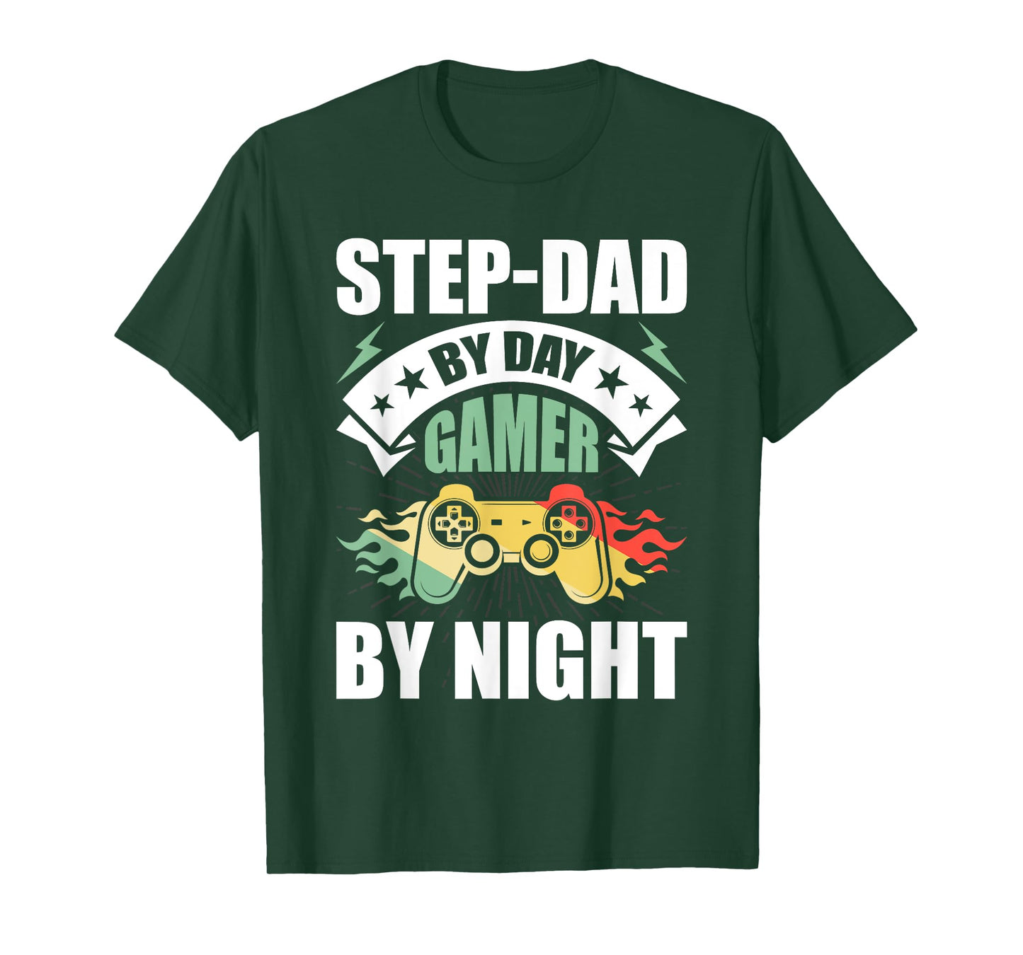 Step-Dad By Day Gamer By Night Video Game stepdad T-Shirt