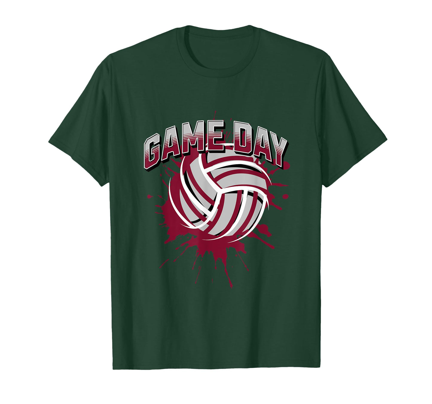 Volleyball Parents Team Game Day Maroon & White Art T-Shirt