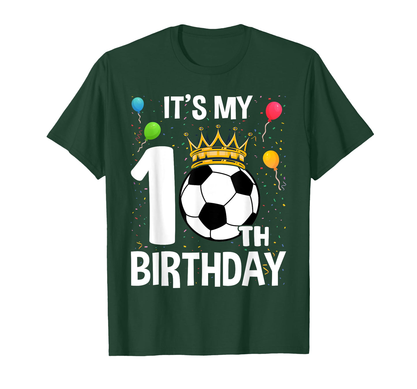 Funny It's My 10th Birthday 10 Years Old Soccer Ball Boys T-Shirt