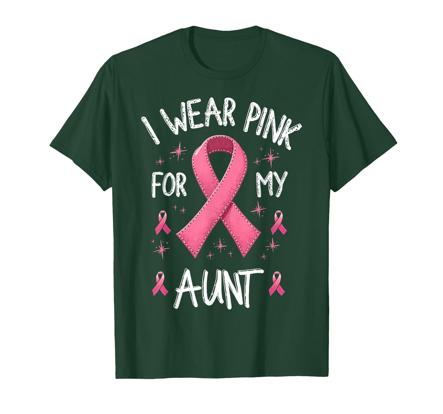 I Wear Pink for My Aunt Cancer Awareness Support T-Shirt