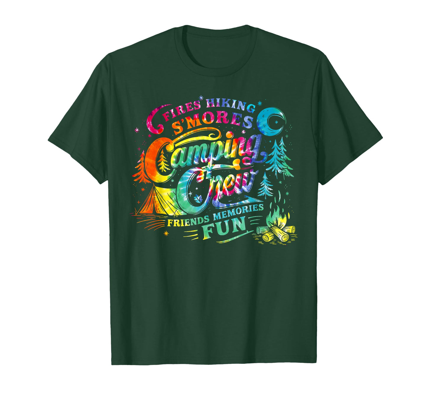 Camping Crew Family Matching Tie Dye Friends Men Women Kid T-Shirt