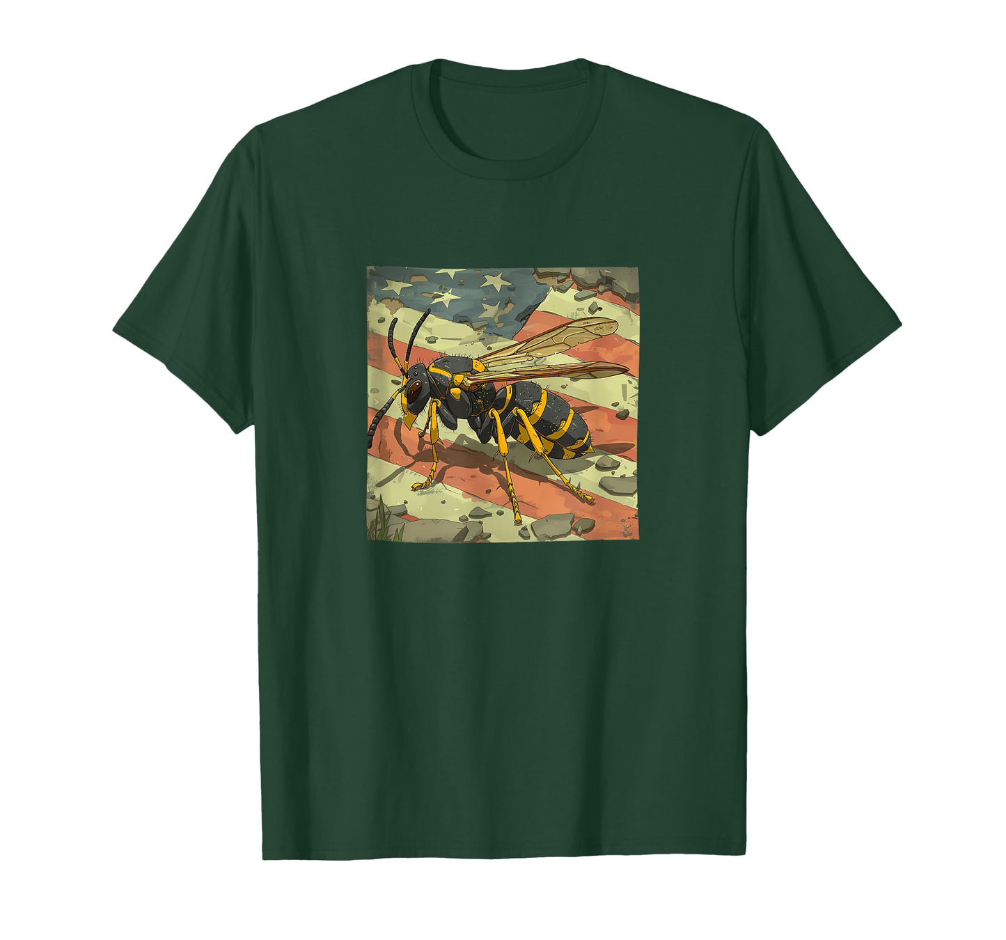Wasp America Flag Graphic T-Shirt