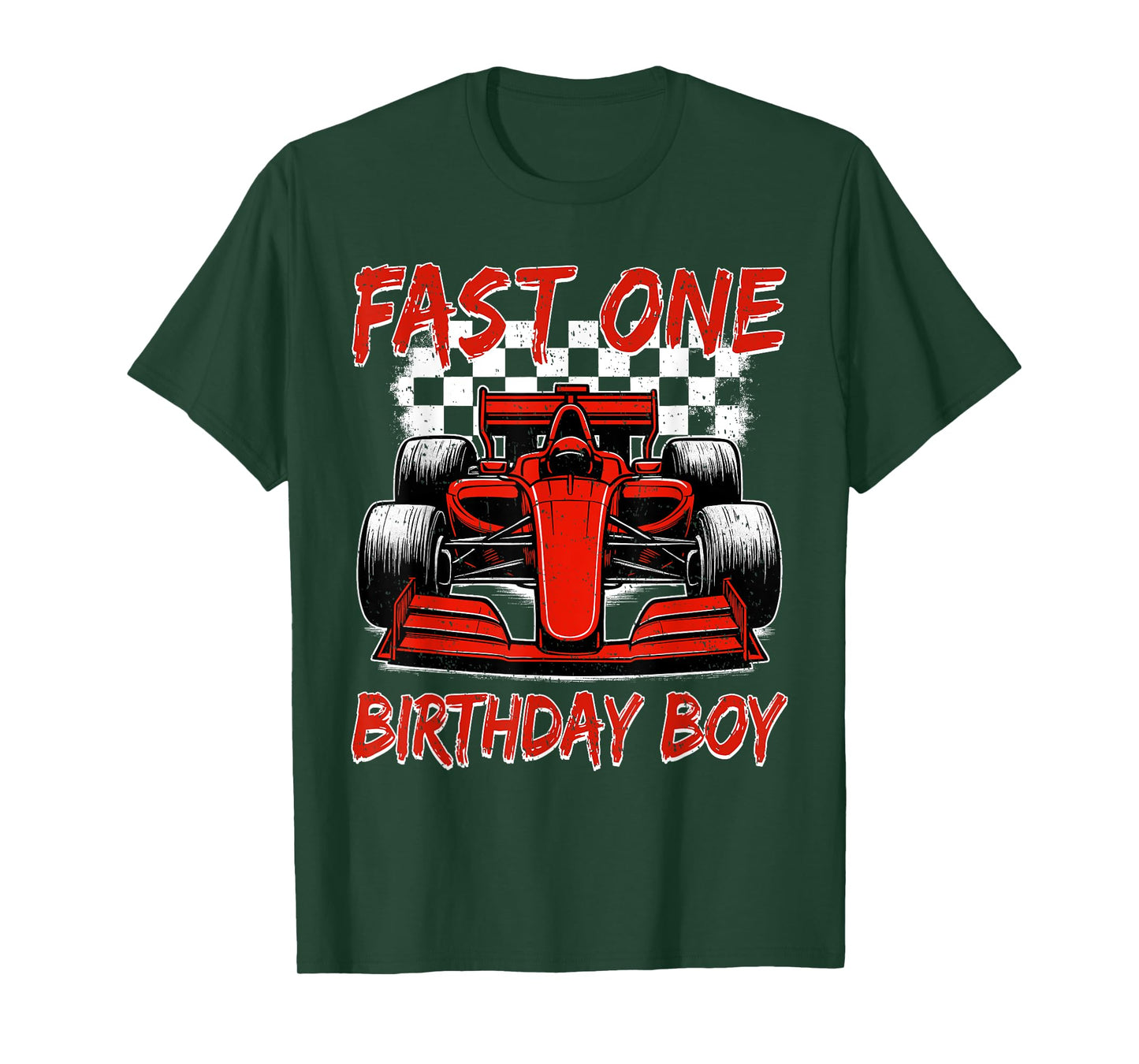 Fast One 1st Birthday Boy Pit Crew Race Car 1 Year Old Kids T-Shirt