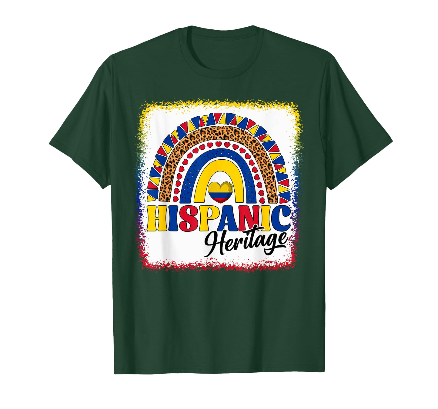 Colombia Hispanic Heritage Month Colombian Flag Boho Rainbow T-Shirt