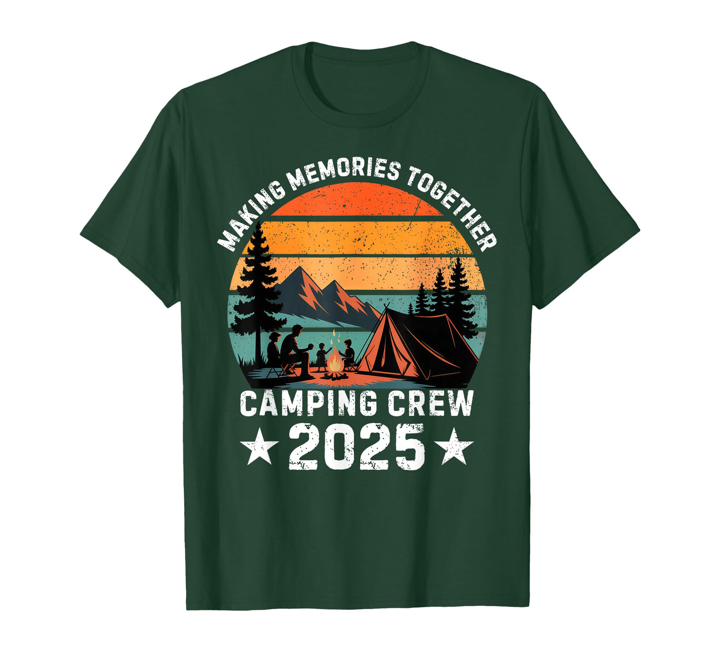 Family Camping Crew 2025 Outdoor Camper Group Matching T-Shirt