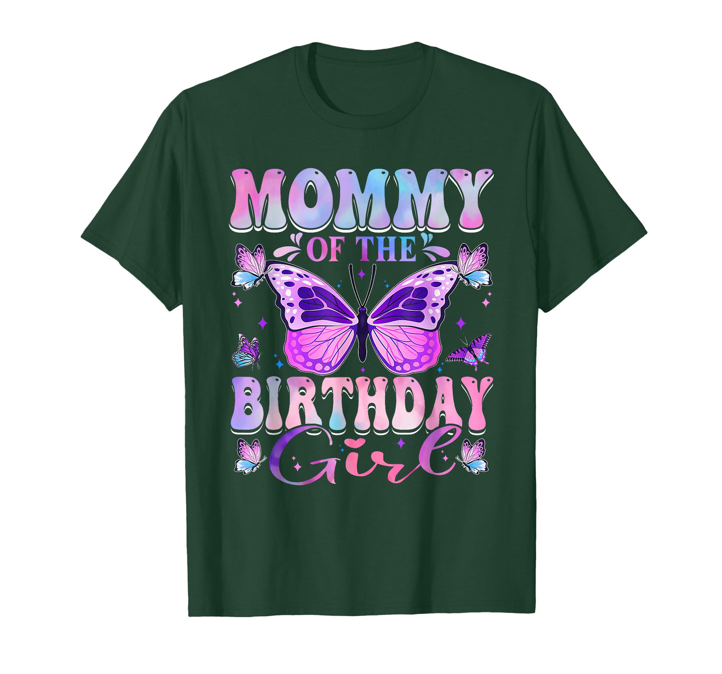 Mommy of The Birthday Girl Birthday Butterfly Matching T-Shirt