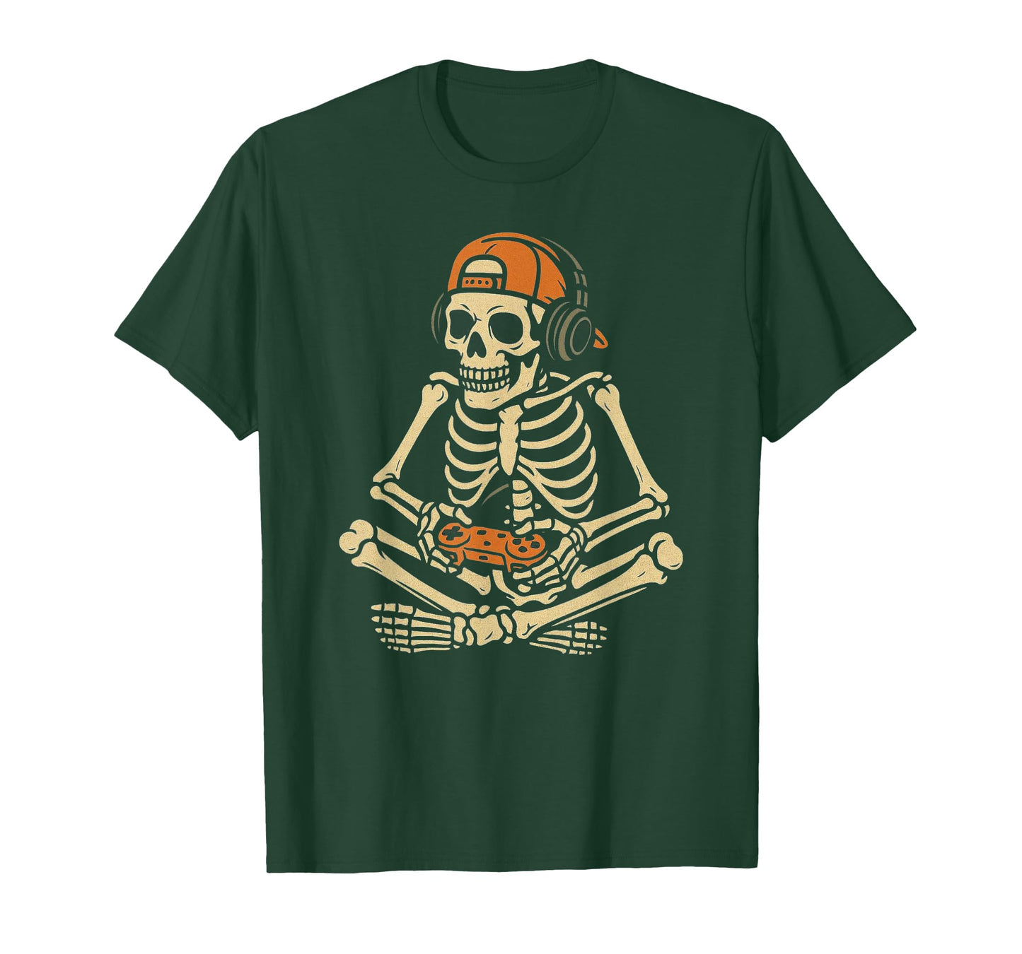 Funny Halloween Skeleton Gamer Video Gaming Boys Men Kids T-Shirt