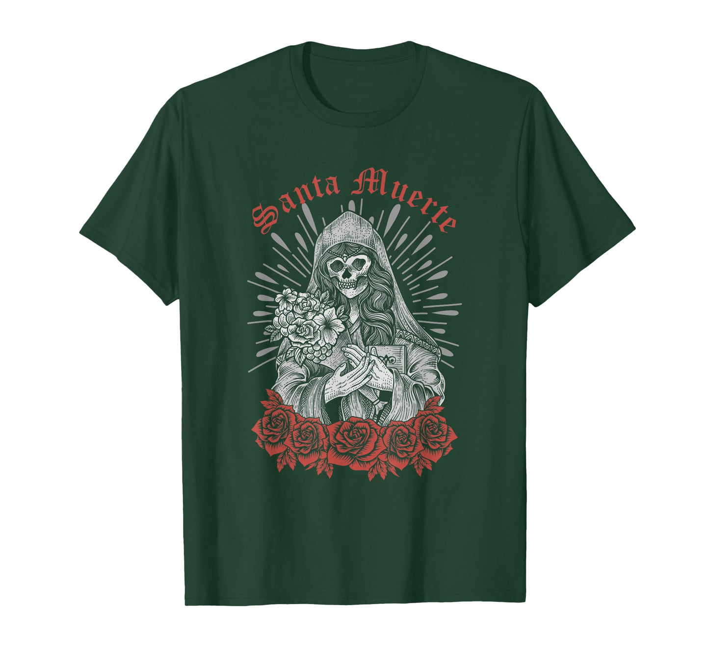 Santa Muerte Mexican Female Deity Dead Sugar Skull Satanic T-Shirt