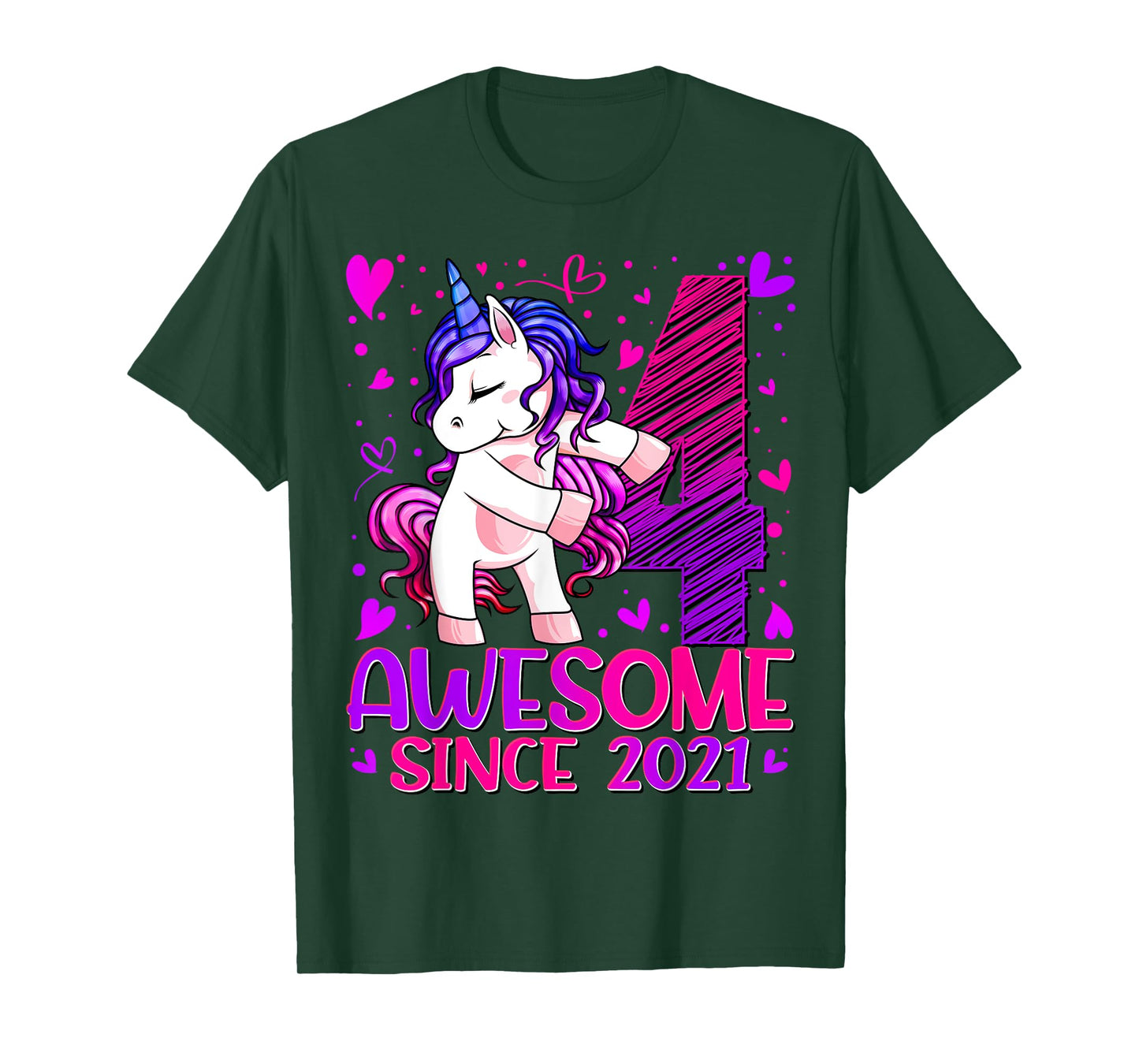 4 Year Old Unicorn Gifts For Girls 4th Birthday Girl Party T-Shirt