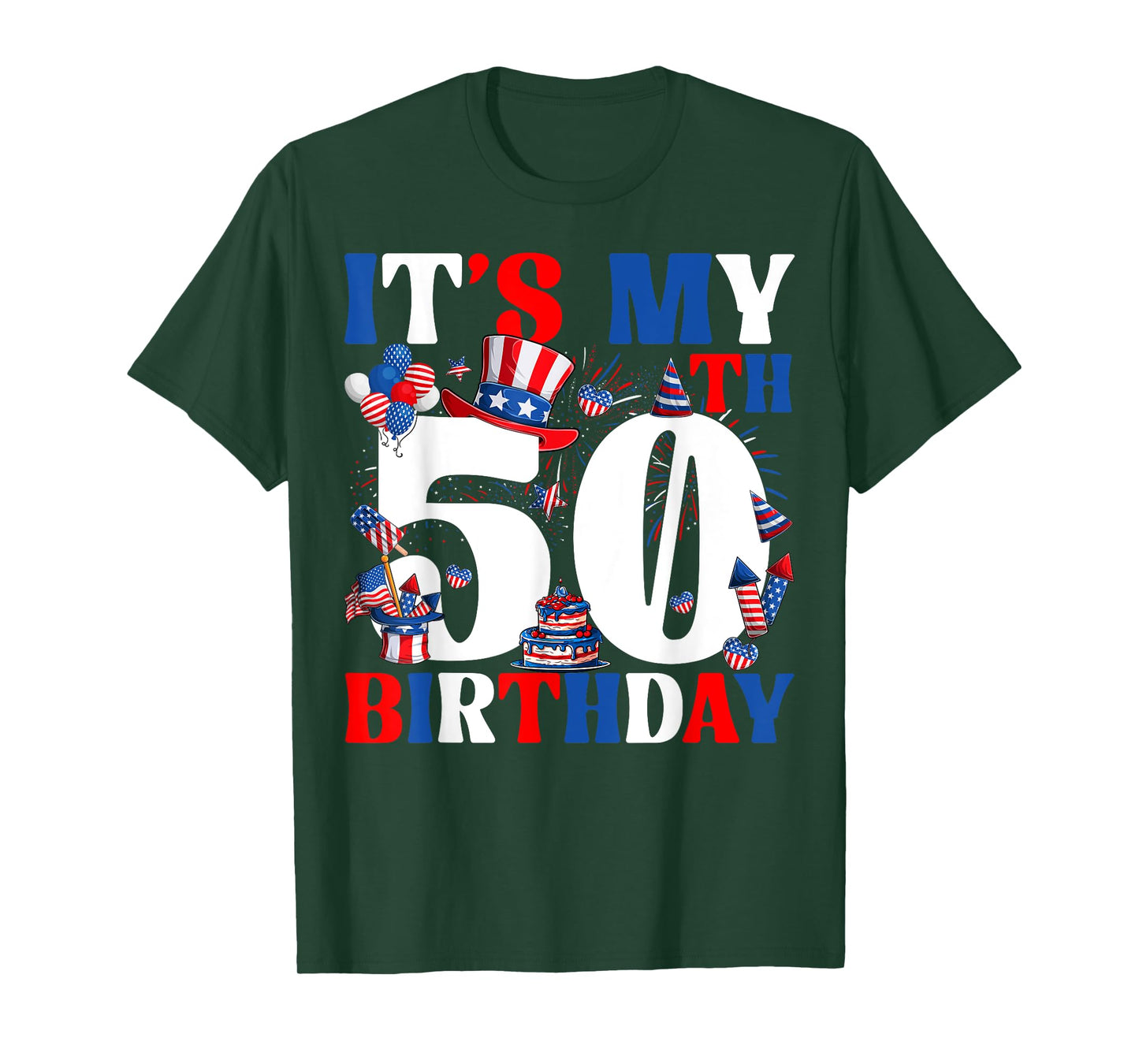 It's My 50th Birthday USA Flag Independence Day 4th Of July T-Shirt