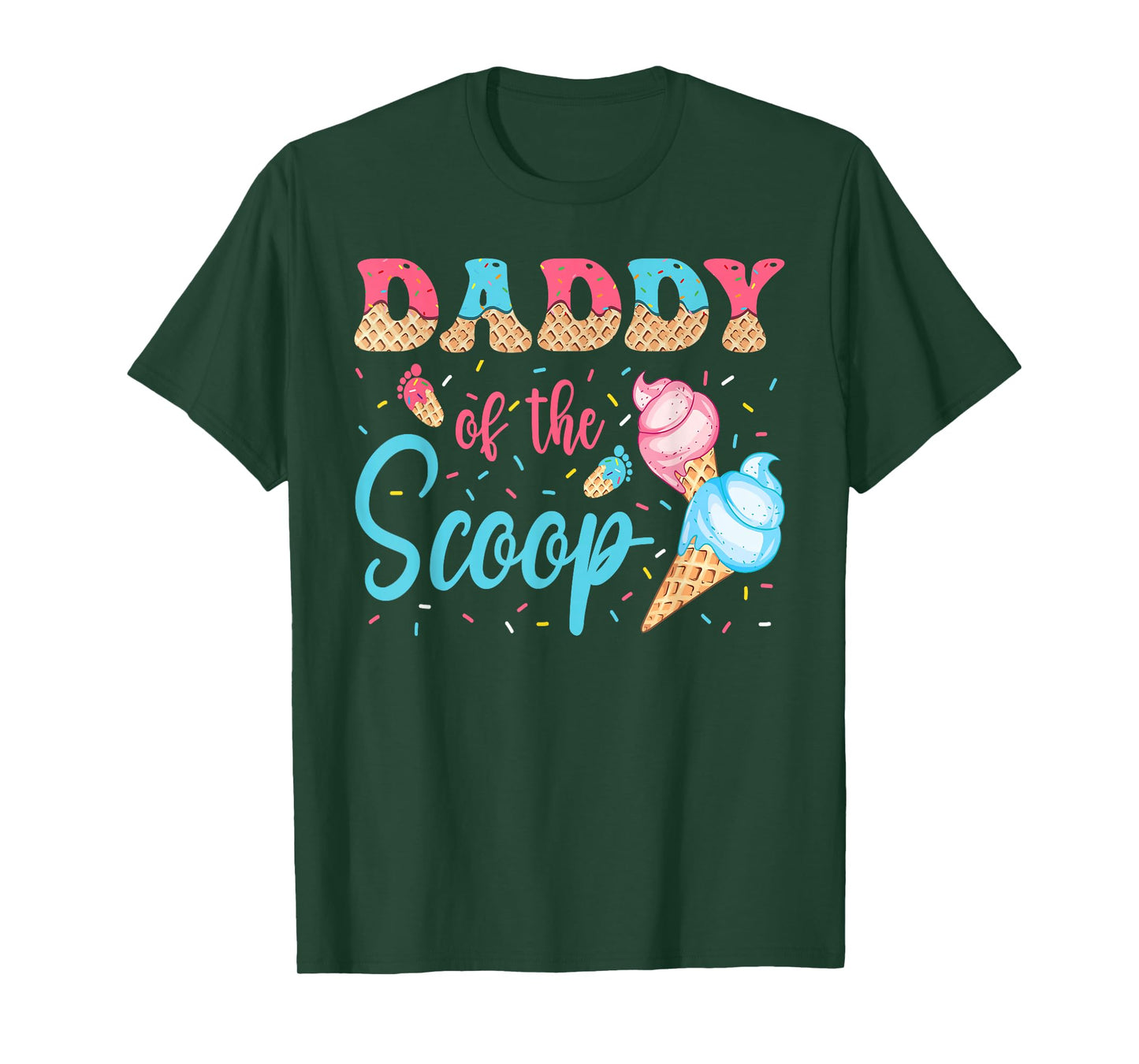 Daddy Of The Scoop Ice Cream Gender Reveal Baby Shower T-Shirt