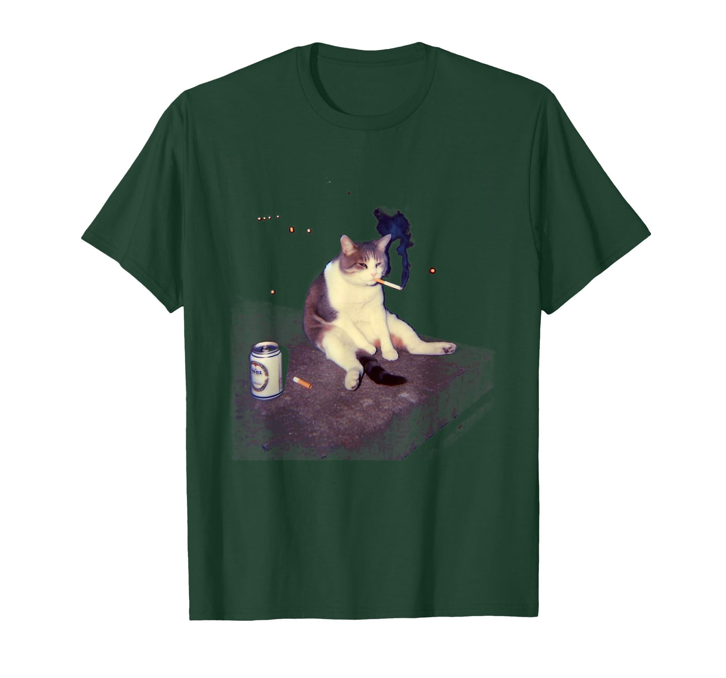 Funny Smoking Cat Meme Cat Lover Cigarette Kitty Men Women T-Shirt