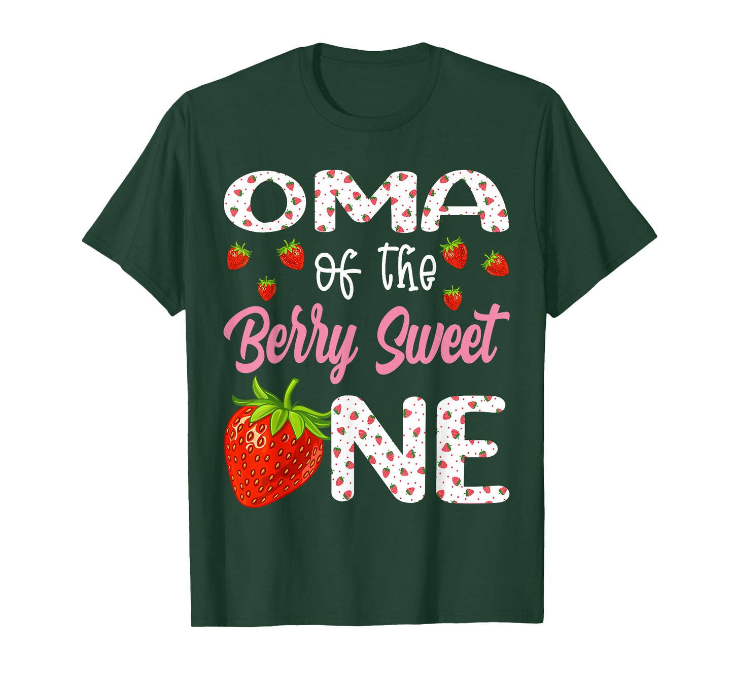 Oma Of The Berry Sweet One Strawberry First Birthday T-Shirt