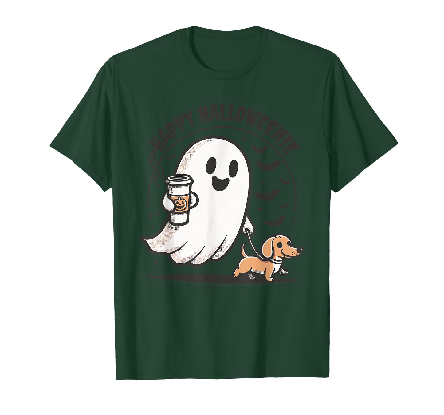 Happy Halloweenie Ghost Dachshund Halloween Dachshund Lover T-Shirt
