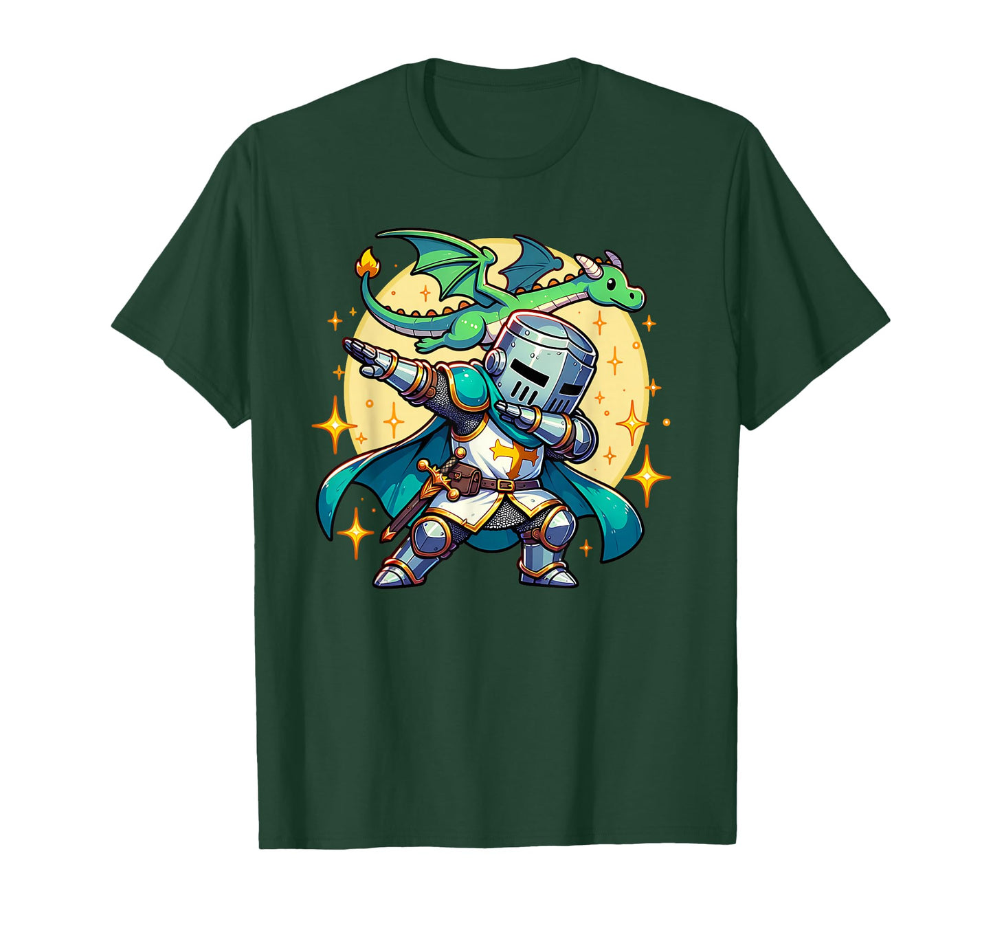 Dabbing Medieval Knight Dragon Funny Renaissance Ren Faire T-Shirt