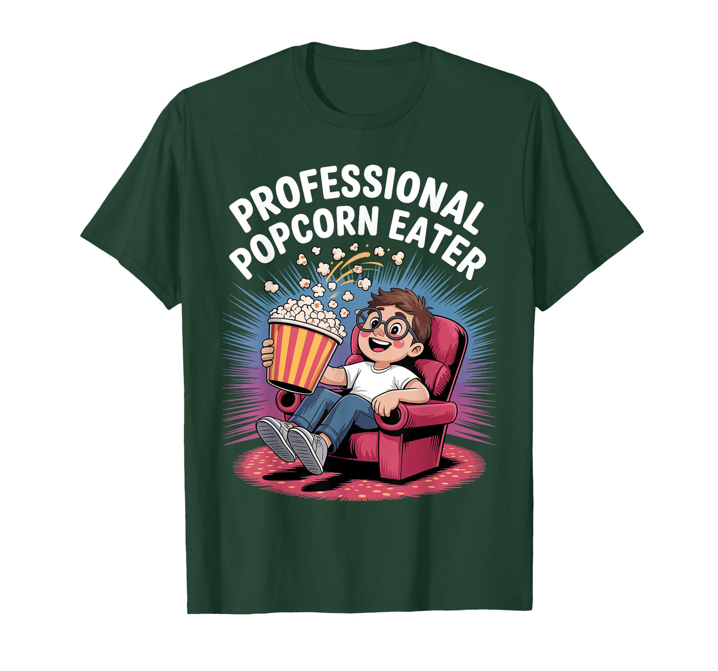 Funny Popcorn Themed for Men Women Adults Kids Popcorn Lover T-Shirt