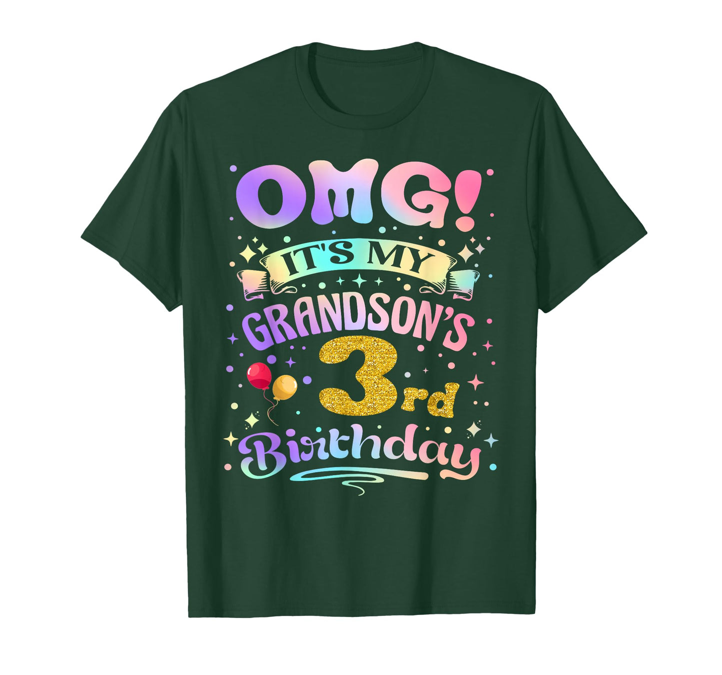 OMG It's My Grandson's 3rd Birthday Happy 3 Years Old T-Shirt