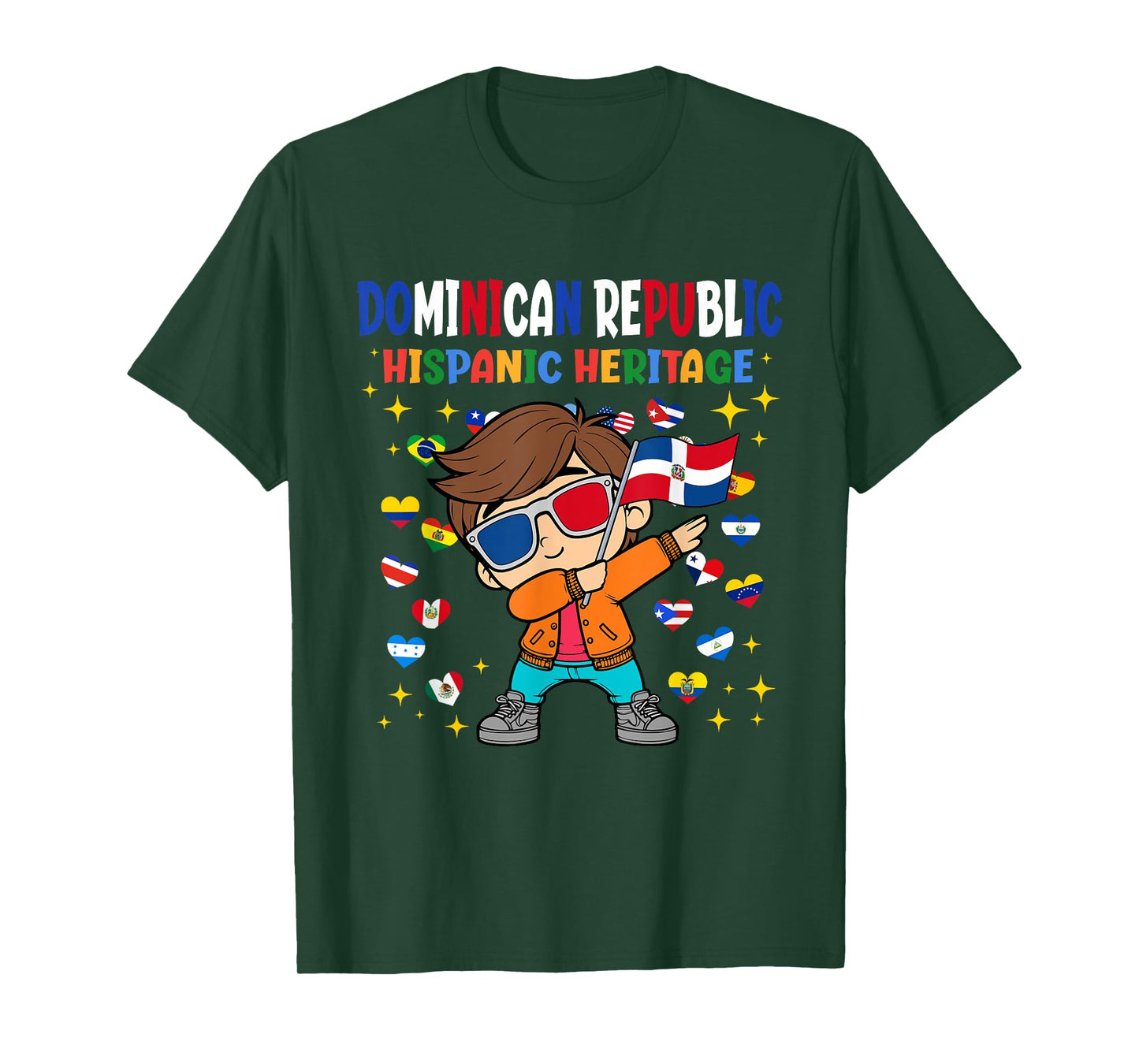 Hispanic Heritage Dominican Flag Proud Republic Boys Kids T-Shirt