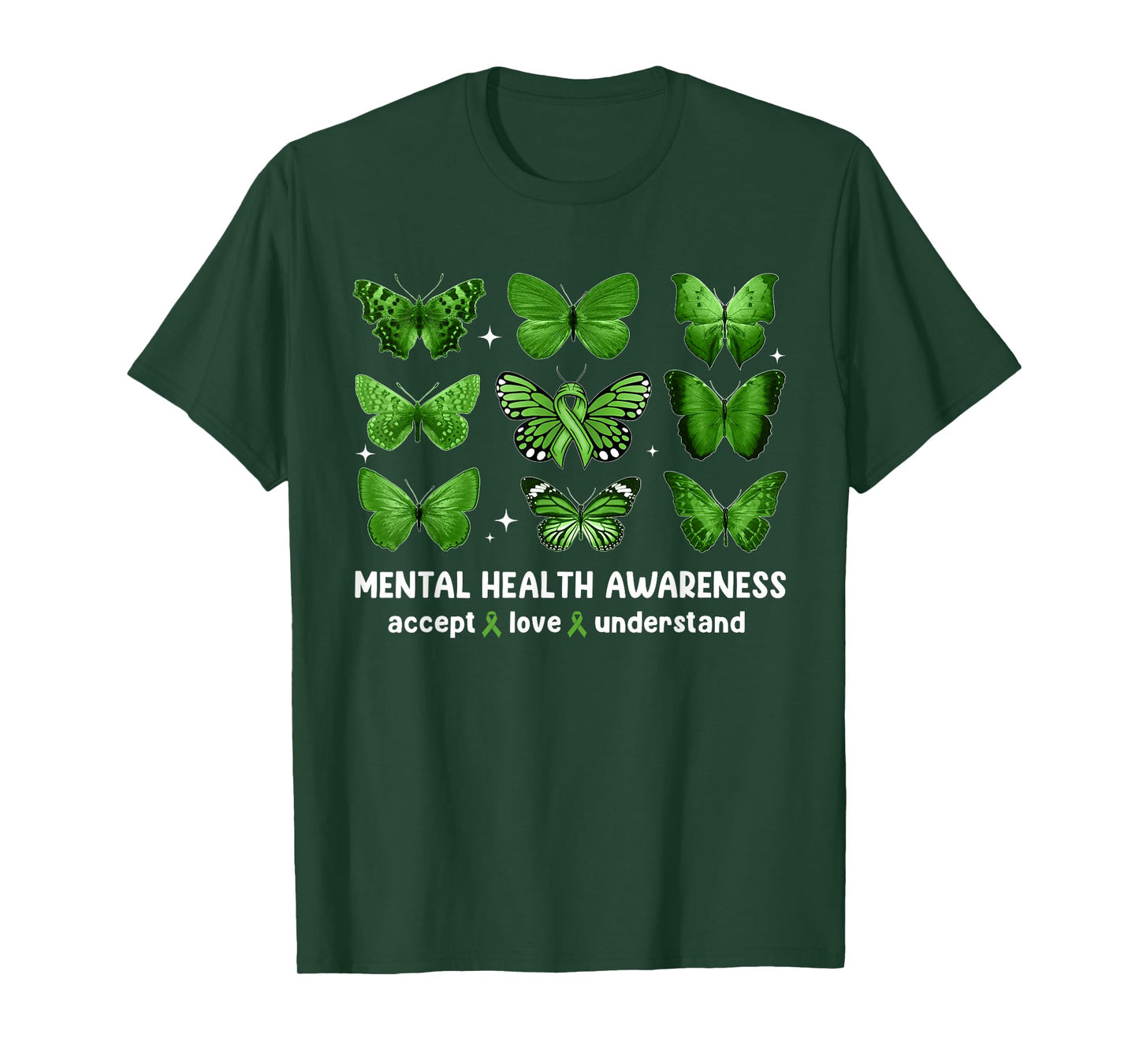 Butterfly Mental Health Awareness Accept Love Understand Kid T-Shirt
