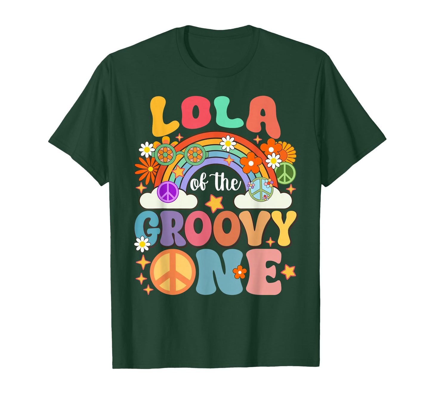 Retro Lola of Groovy One Matching Family 1st Birthday T-Shirt
