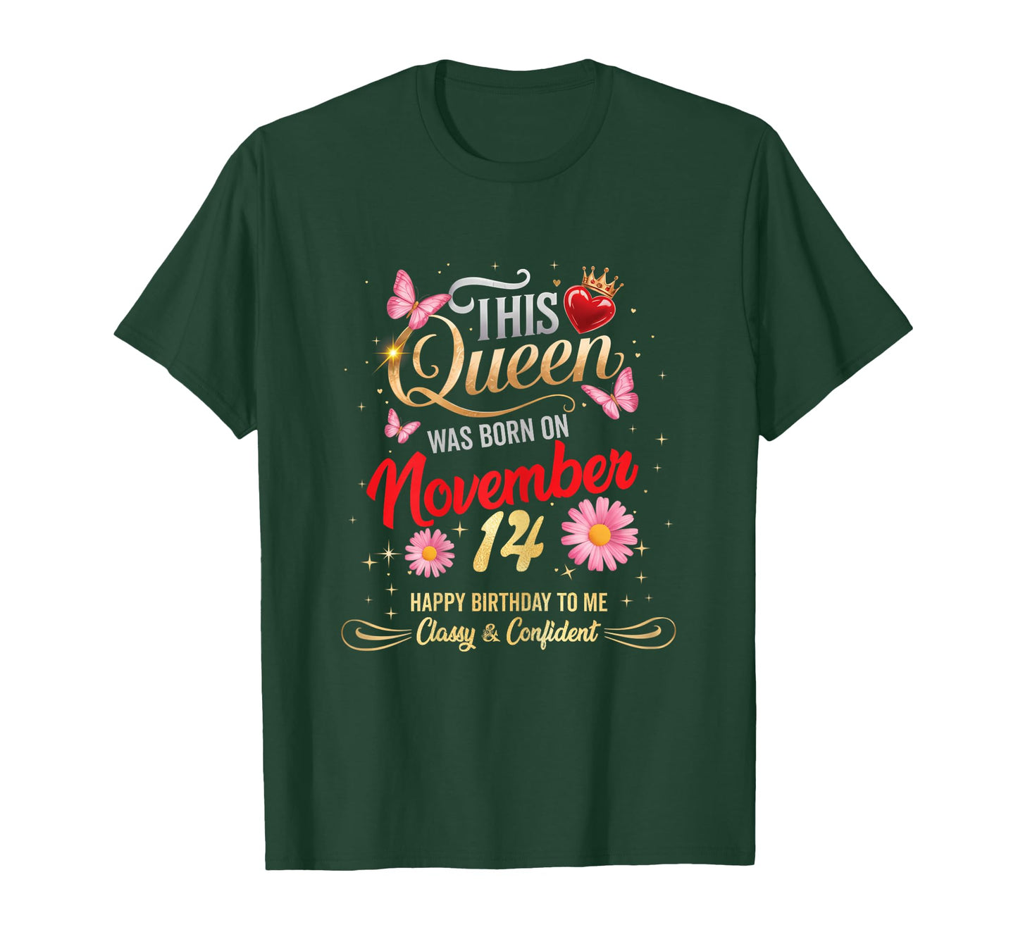 This Queen was Born on November 14 November 14th Birthday T-Shirt
