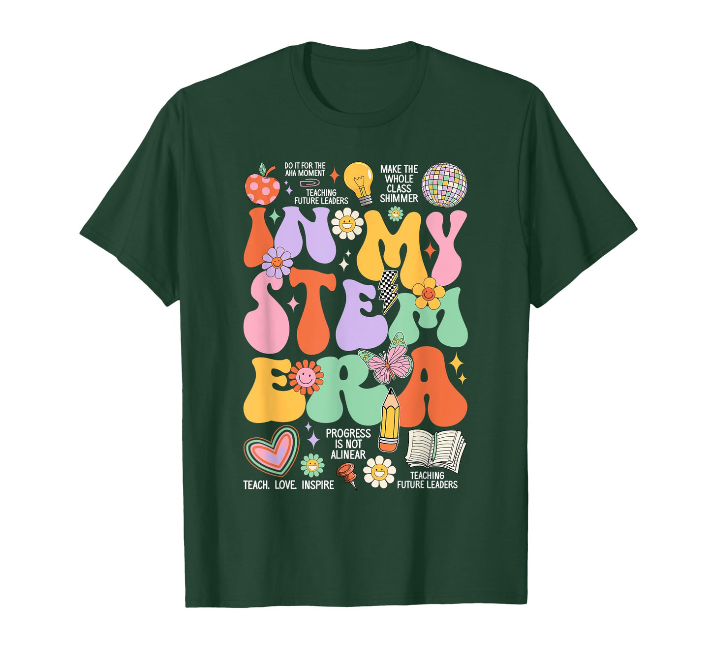 Retro Groovy In My STEM Era Student Teacher Back To School T-Shirt for Men Women Kids