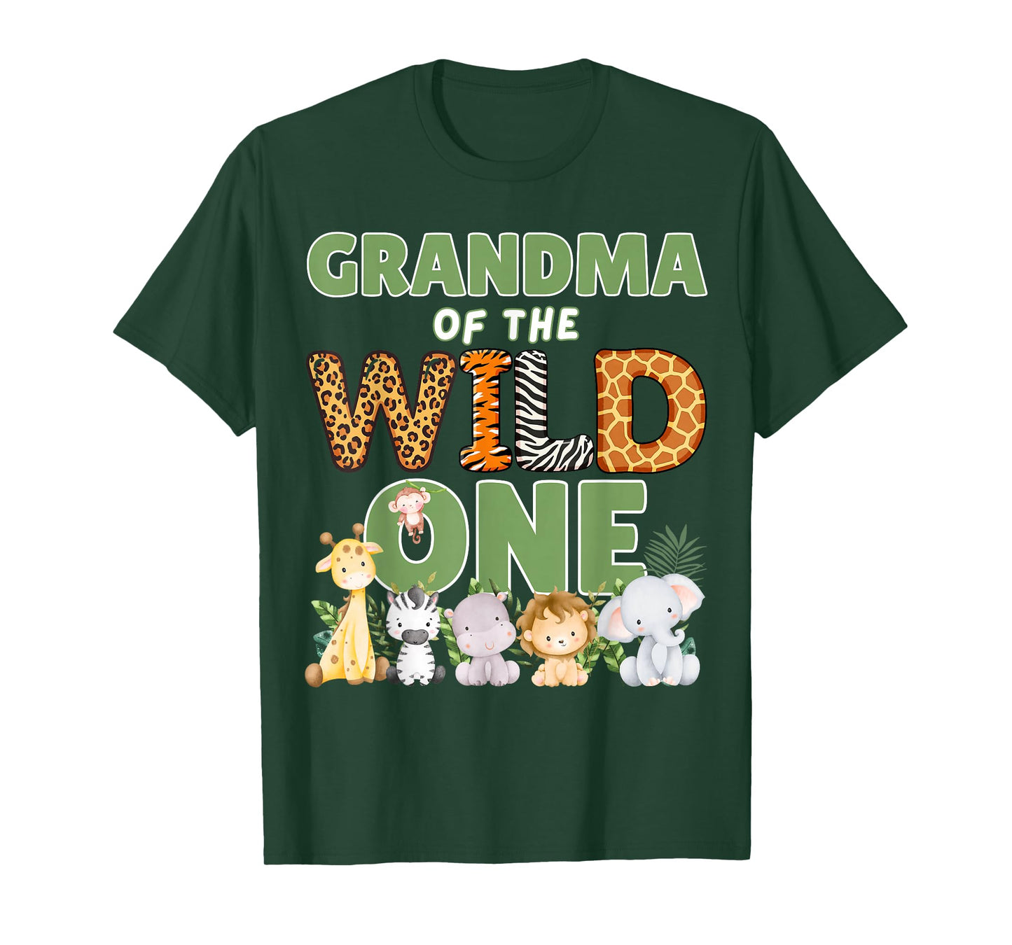 Grandma Of The Wild One 1st Birthday Safari Family Matching T-Shirt