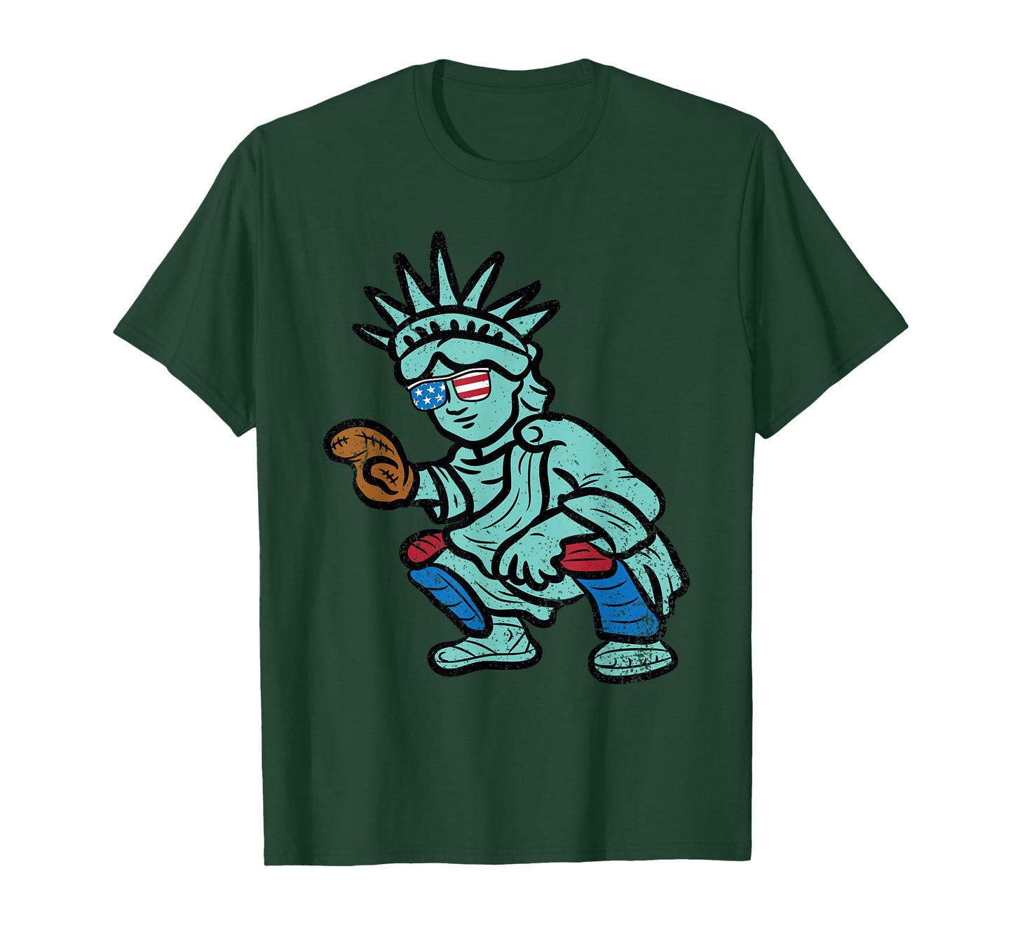 Statue Of Liberty Baseball Player 4th Of July Sport American T-Shirt