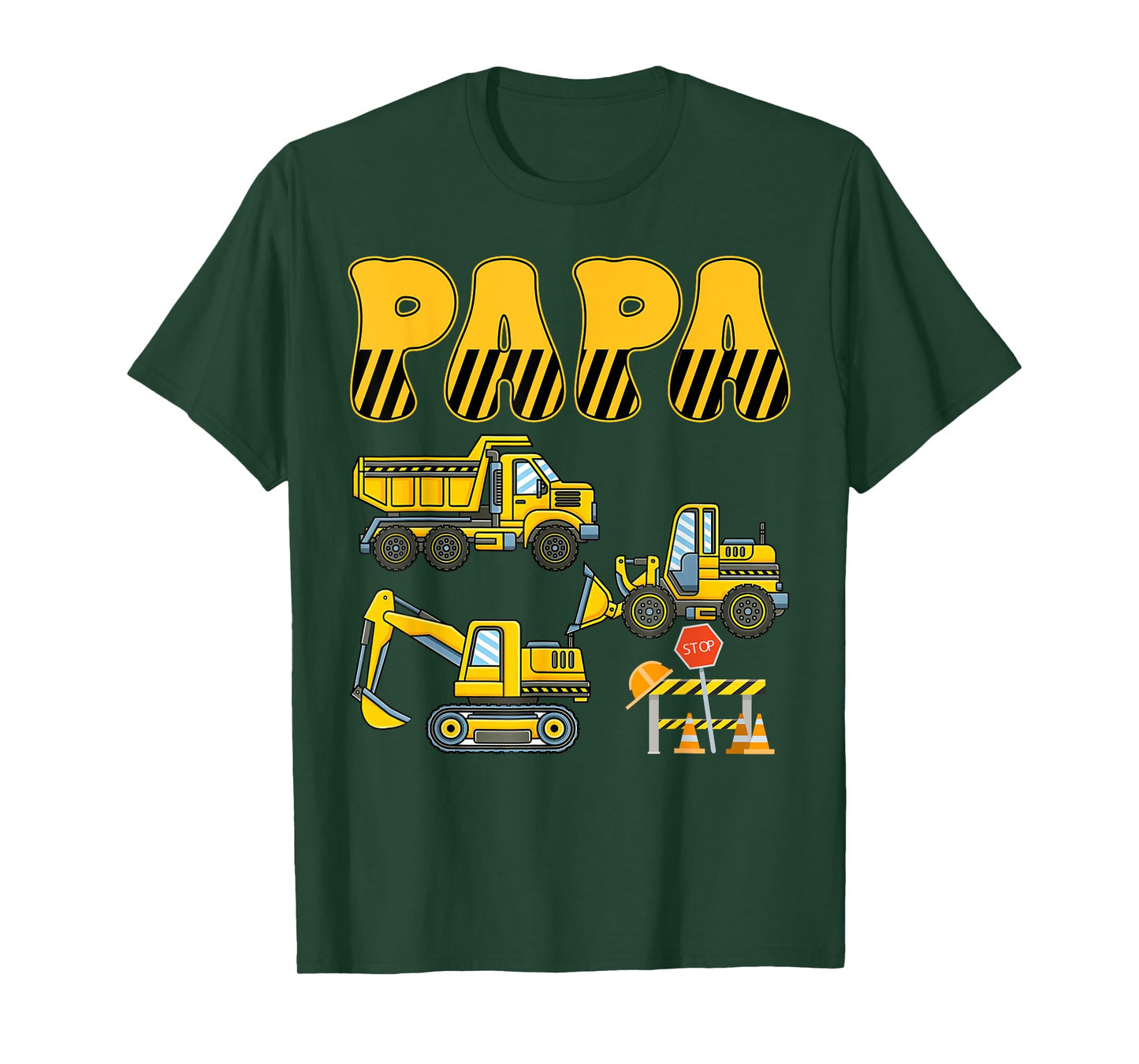 Funny Papa Construction Excavator Kids Boy Family Set T-Shirt
