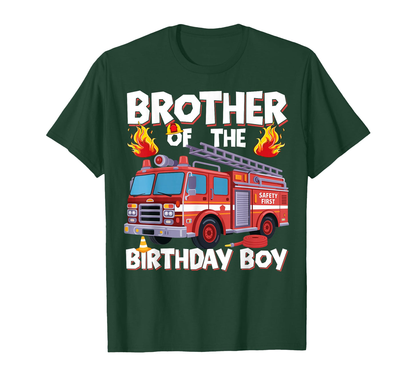 Brother of The Birthday Boy Fire Truck Firefighter Brother T-Shirt