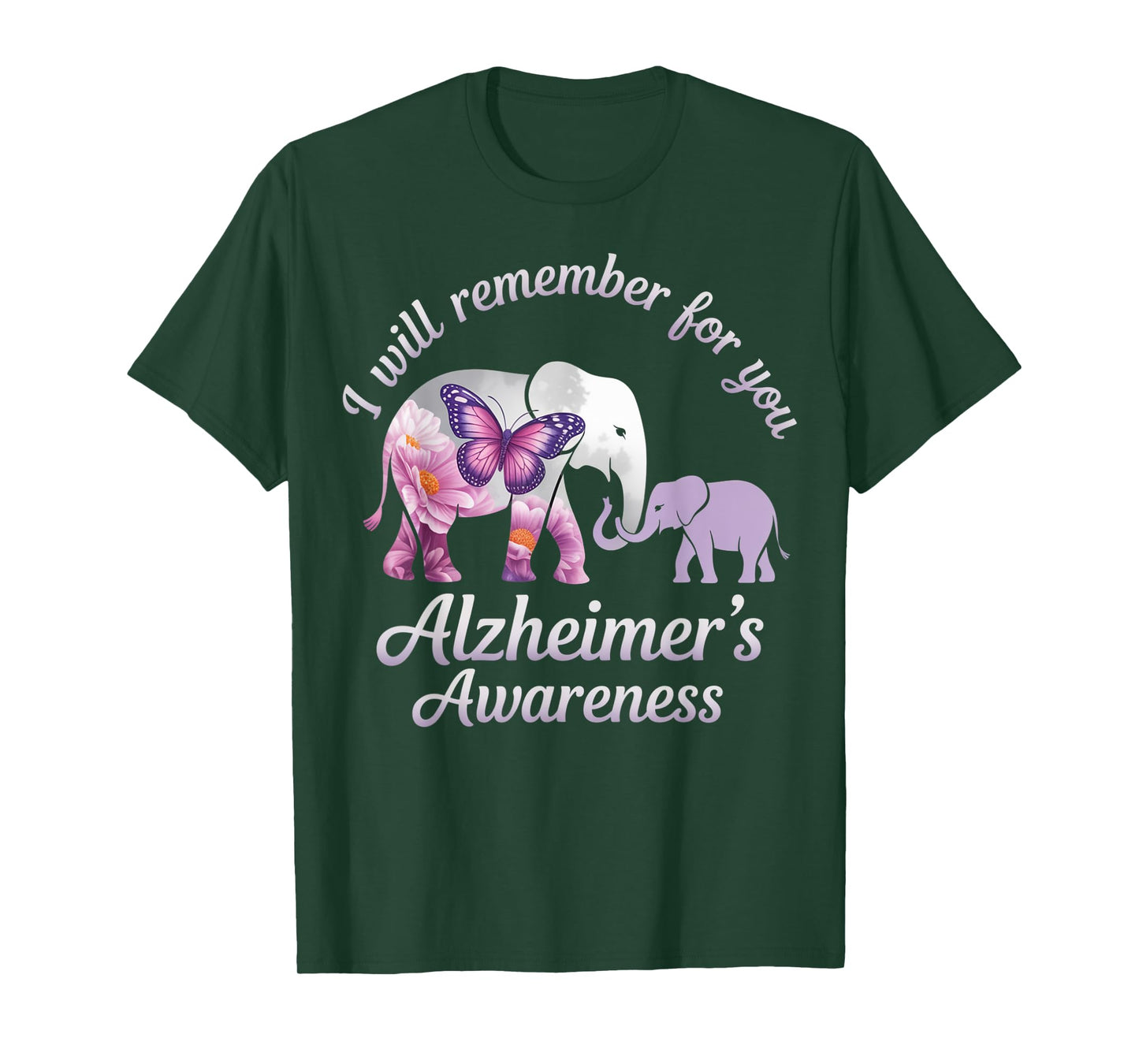 Alzheimer's Awareness Elephant I Will Remember for You T-Shirt