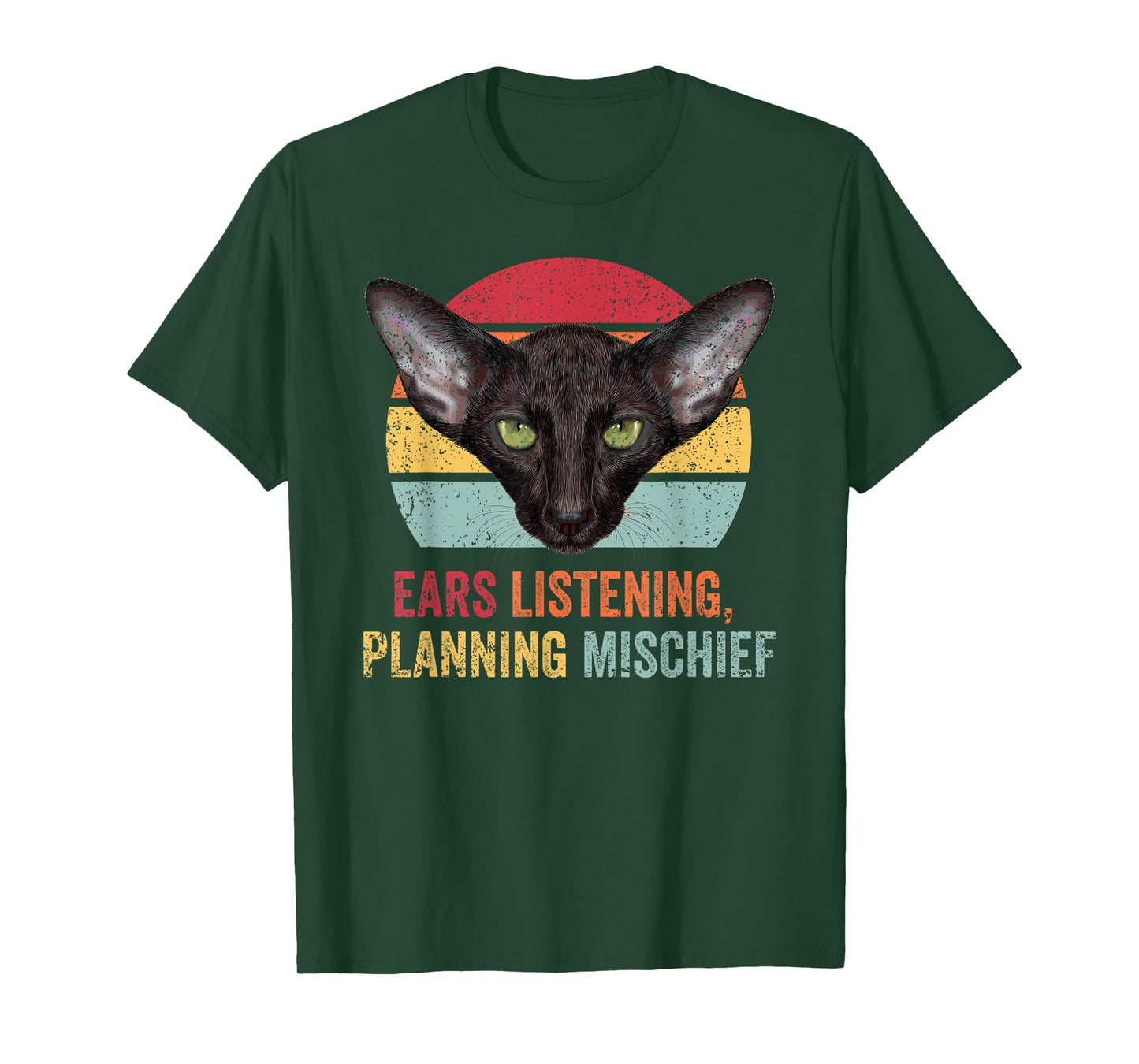 Oriental Shorthair Cat Funny Retro Kitten Kitty Feline Men Women Girls Kids T-Shirt