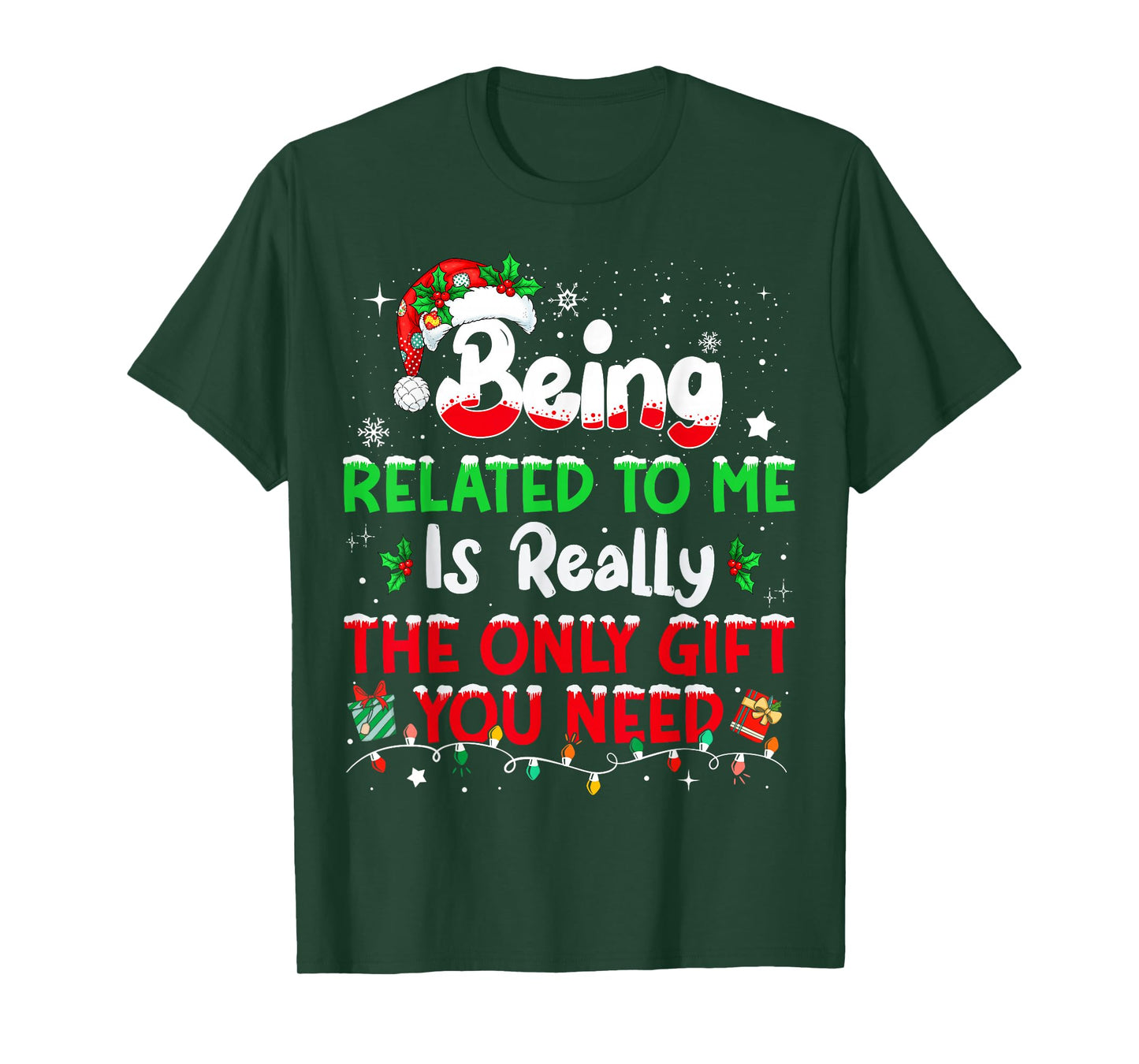 Being Related to Me Funny Christmas Family Xmas Pajamas T-Shirt