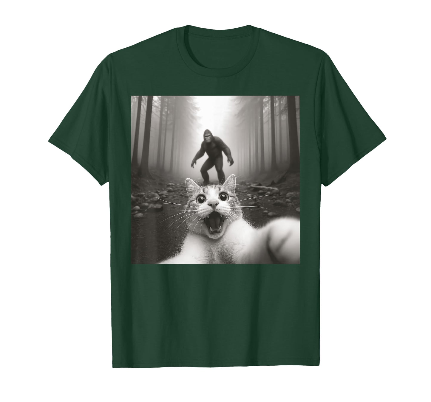 Funny Surprised Scared Cat Selfie T-Shirt