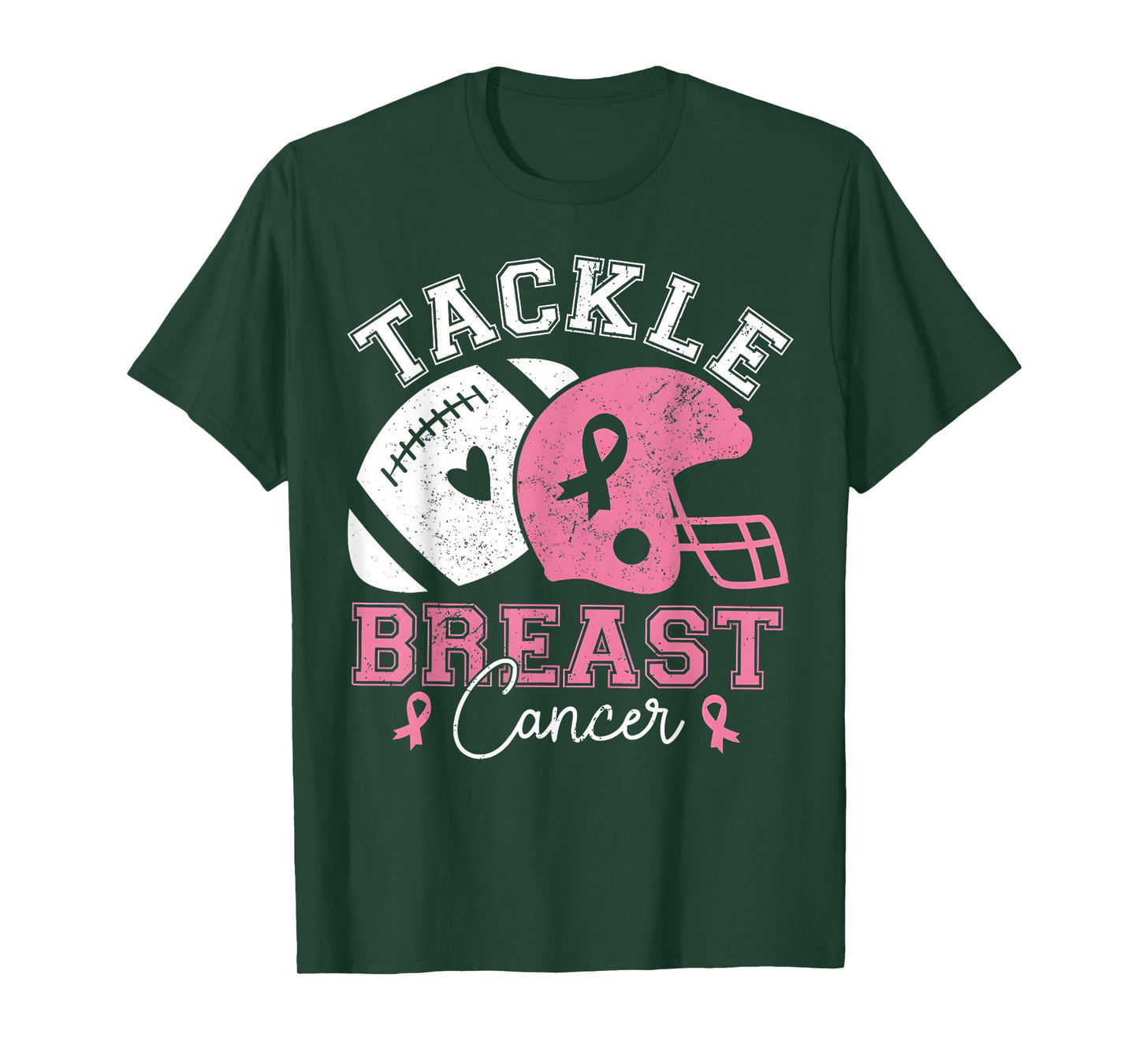 Tackle Breast Cancer Awareness Pink Ribbon American Football T-Shirt