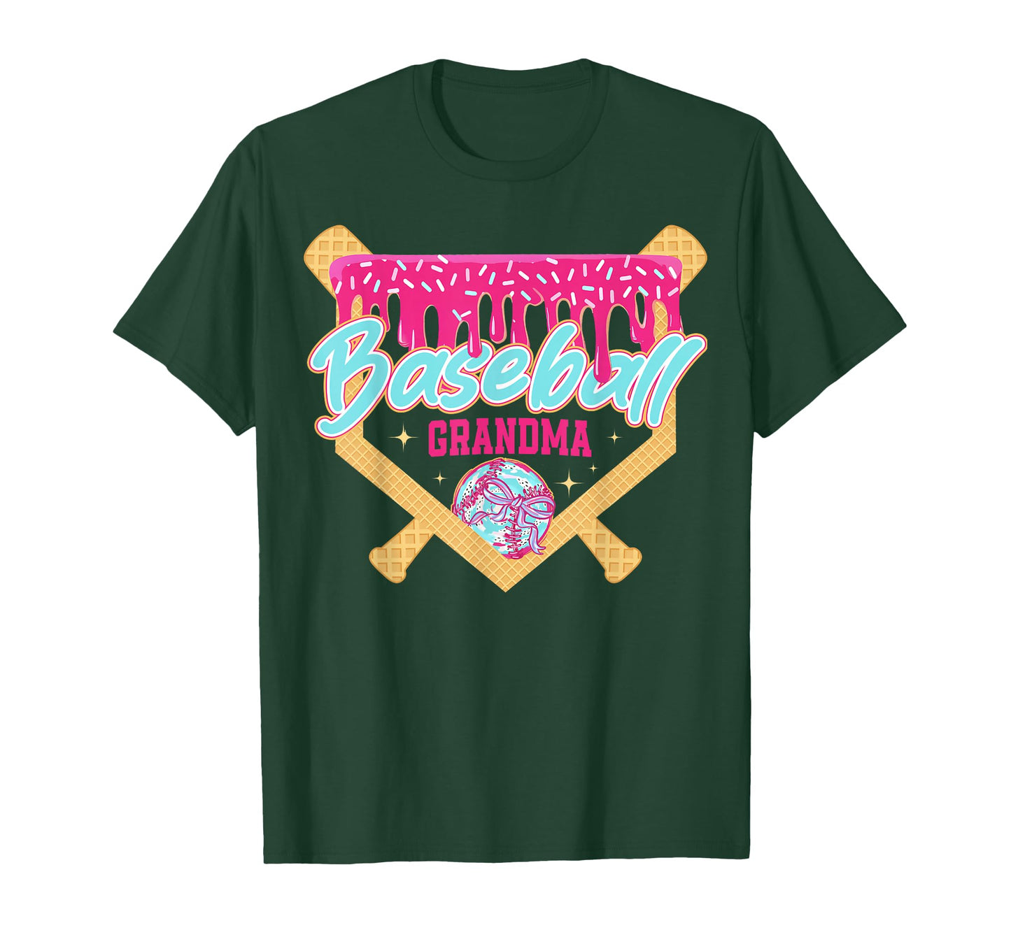 Baseball Grandma Drip Ice Cream Baseball Season Mother's Day T-Shirt
