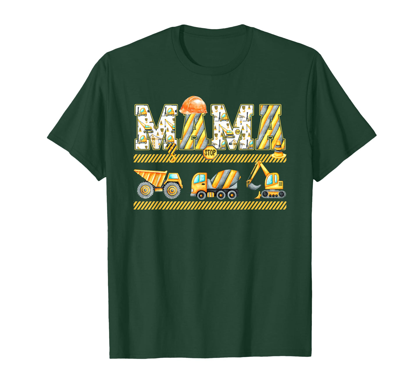 Funny Mama Construction Excavator Kids Matching Family Party T-Shirt