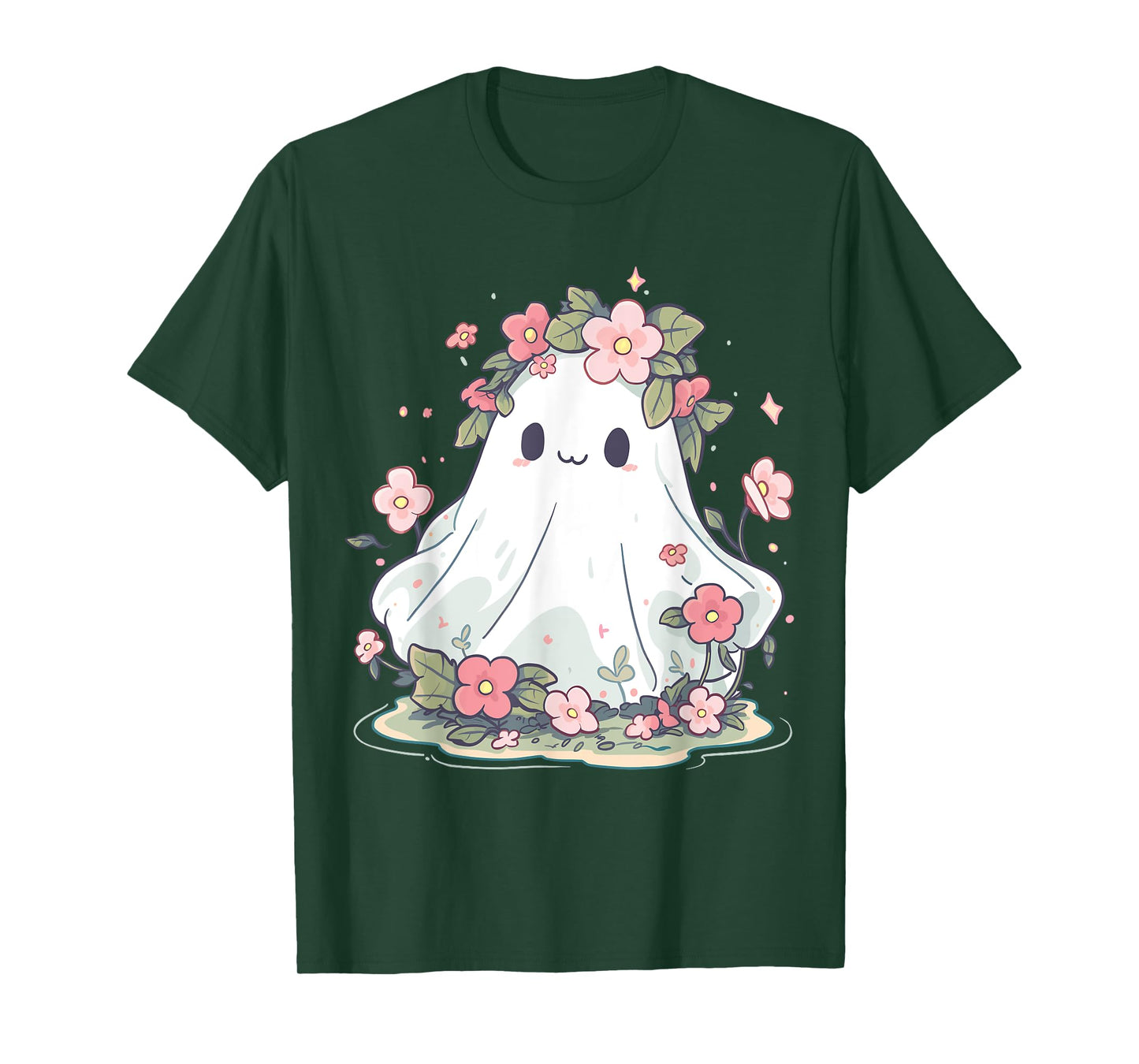 Women Halloween Shirt Floral Ghost Halloween Costume T-Shirt